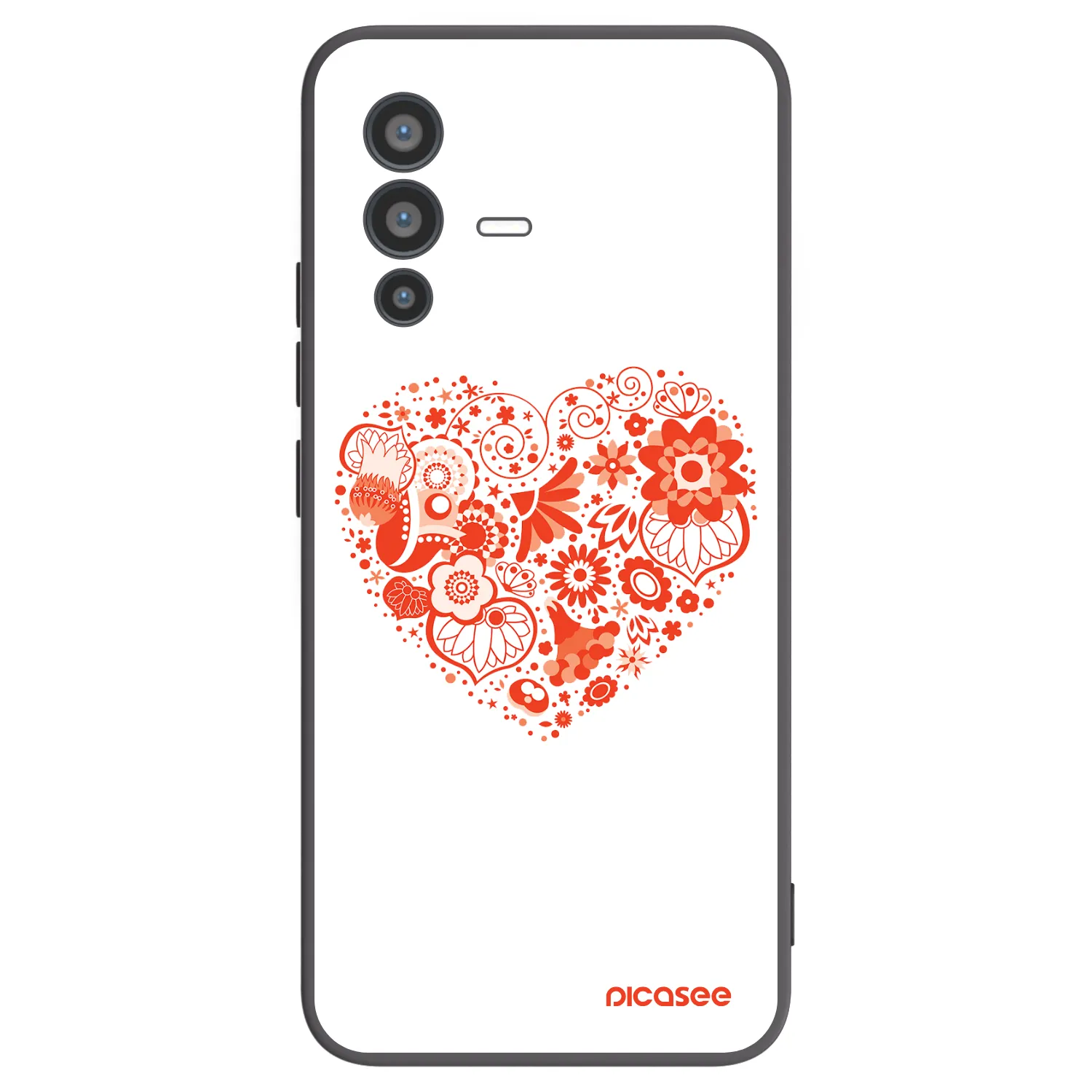 Picasee crna silikonska maskica za Vivo V23 5G - Big heart