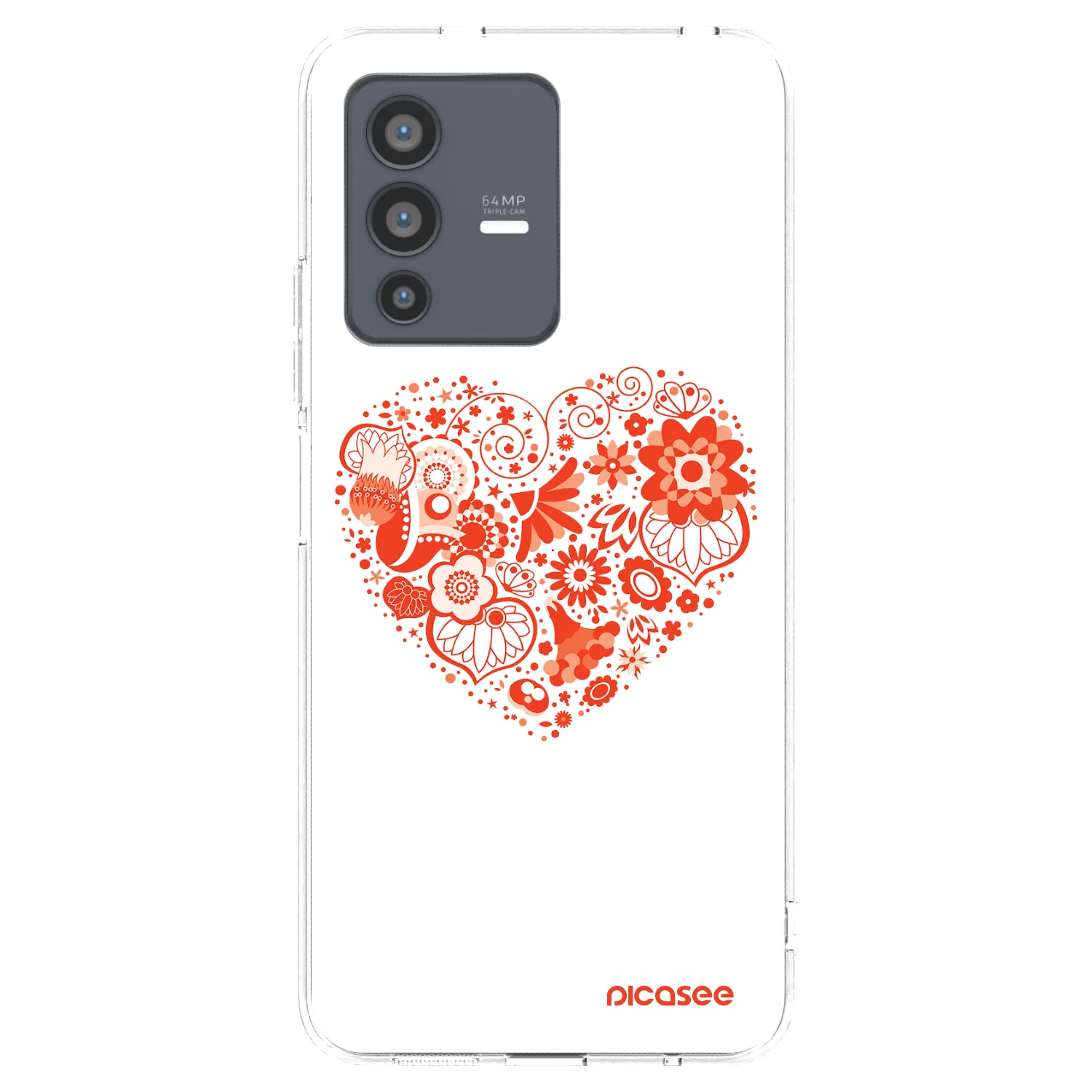 Picasee silikonska prozirna maskica za Vivo V23 5G - Big heart