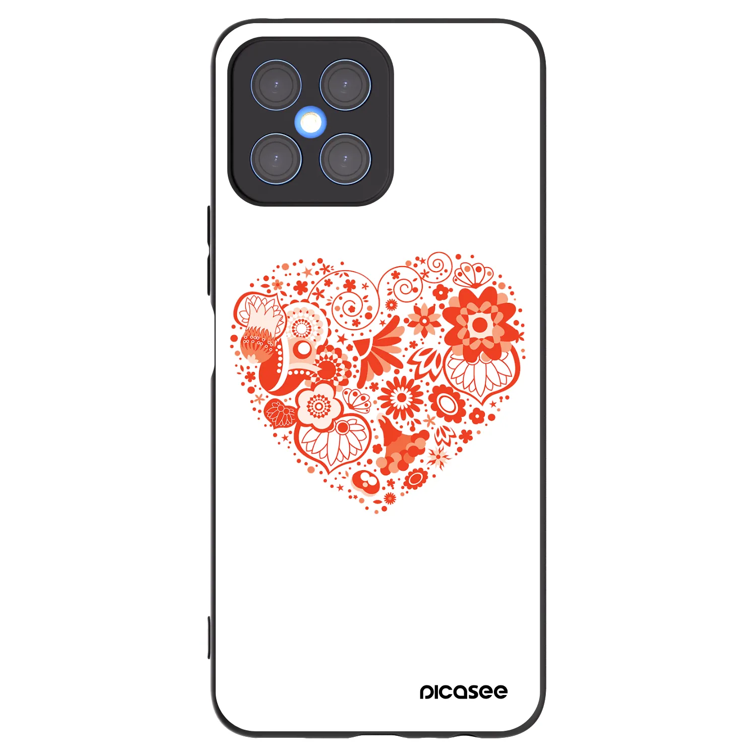 Picasee crna silikonska maskica za Honor X8 4G - Big heart