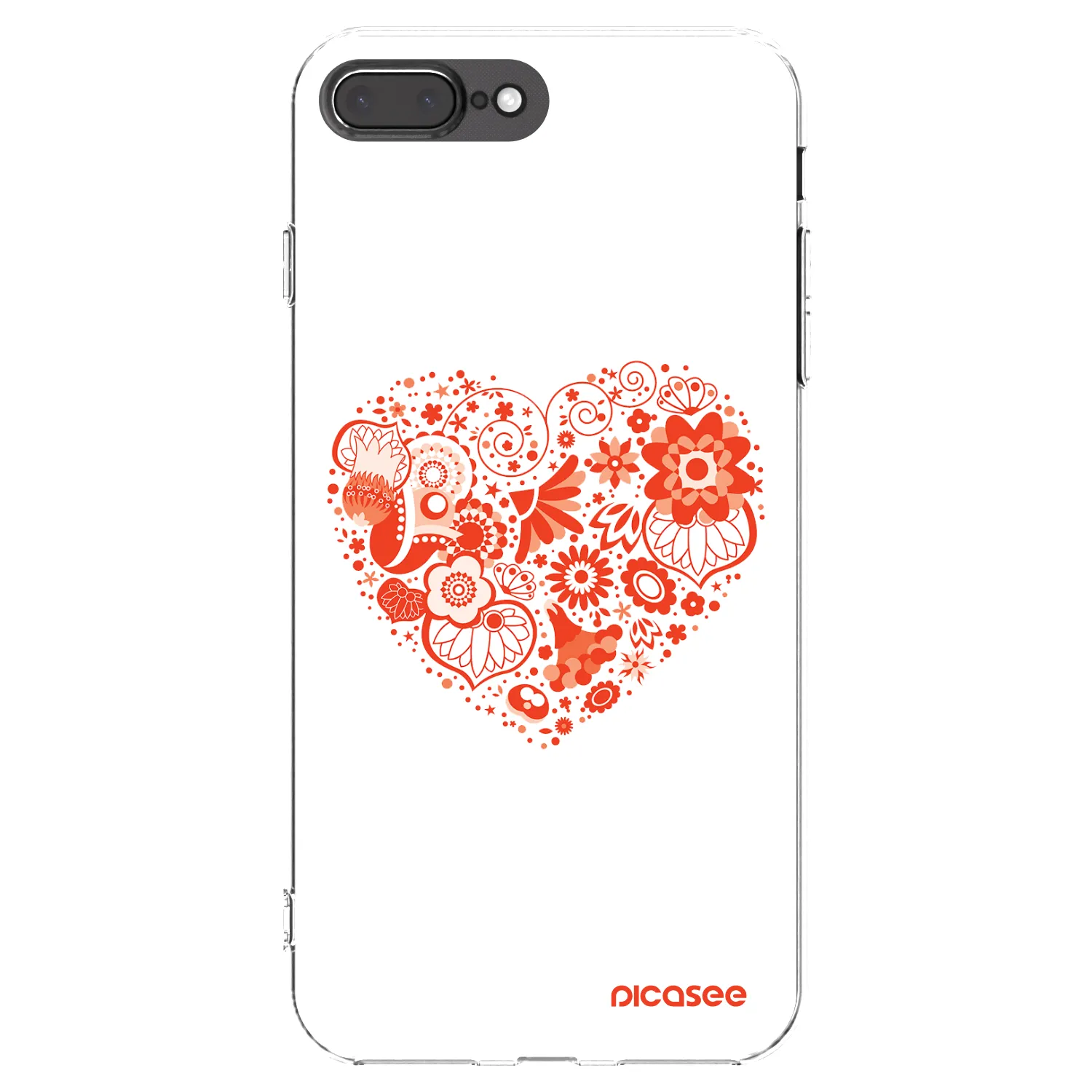 Picasee silikonska prozirna maskica za Apple iPhone 8 Plus - Big heart