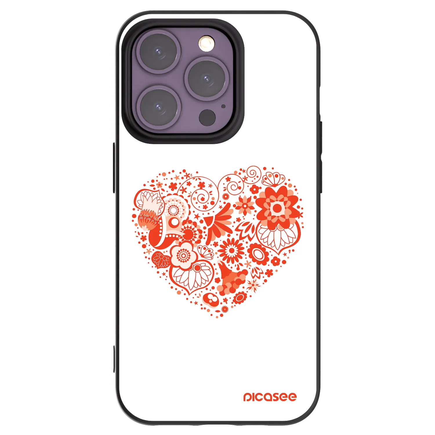 Picasee crna silikonska maskica za Apple iPhone 14 Pro - Big heart