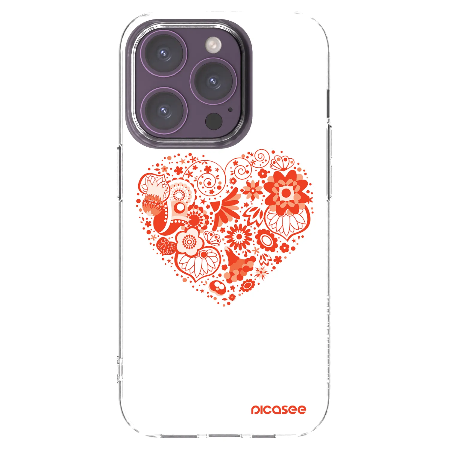 Picasee silikonska prozirna maskica za Apple iPhone 14 Pro - Big heart