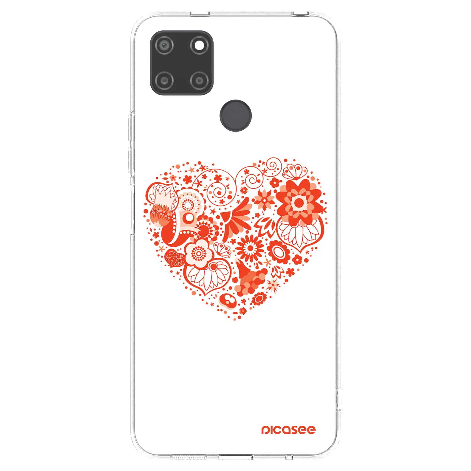 Picasee silikonska prozirna maskica za Realme C21Y - Big heart