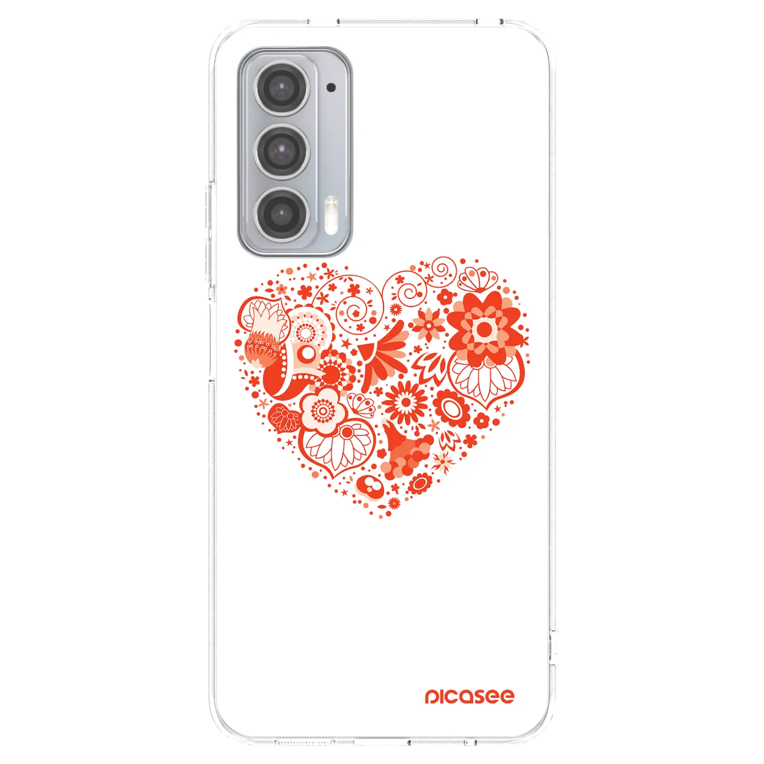 Picasee silikonska prozirna maskica za Motorola Edge 20 - Big heart