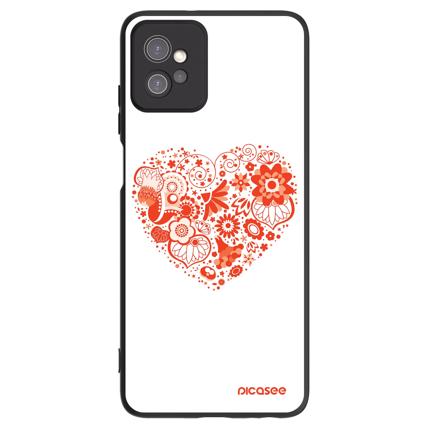 Picasee crna silikonska maskica za Motorola Moto G32 - Big heart