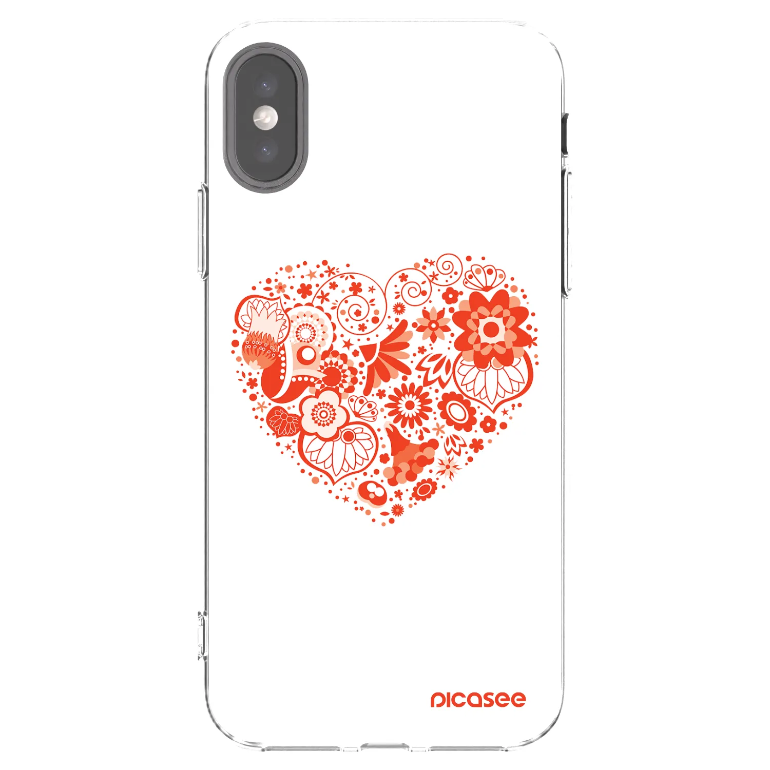 Picasee silikonska prozirna maskica za Apple iPhone X/XS - Big heart