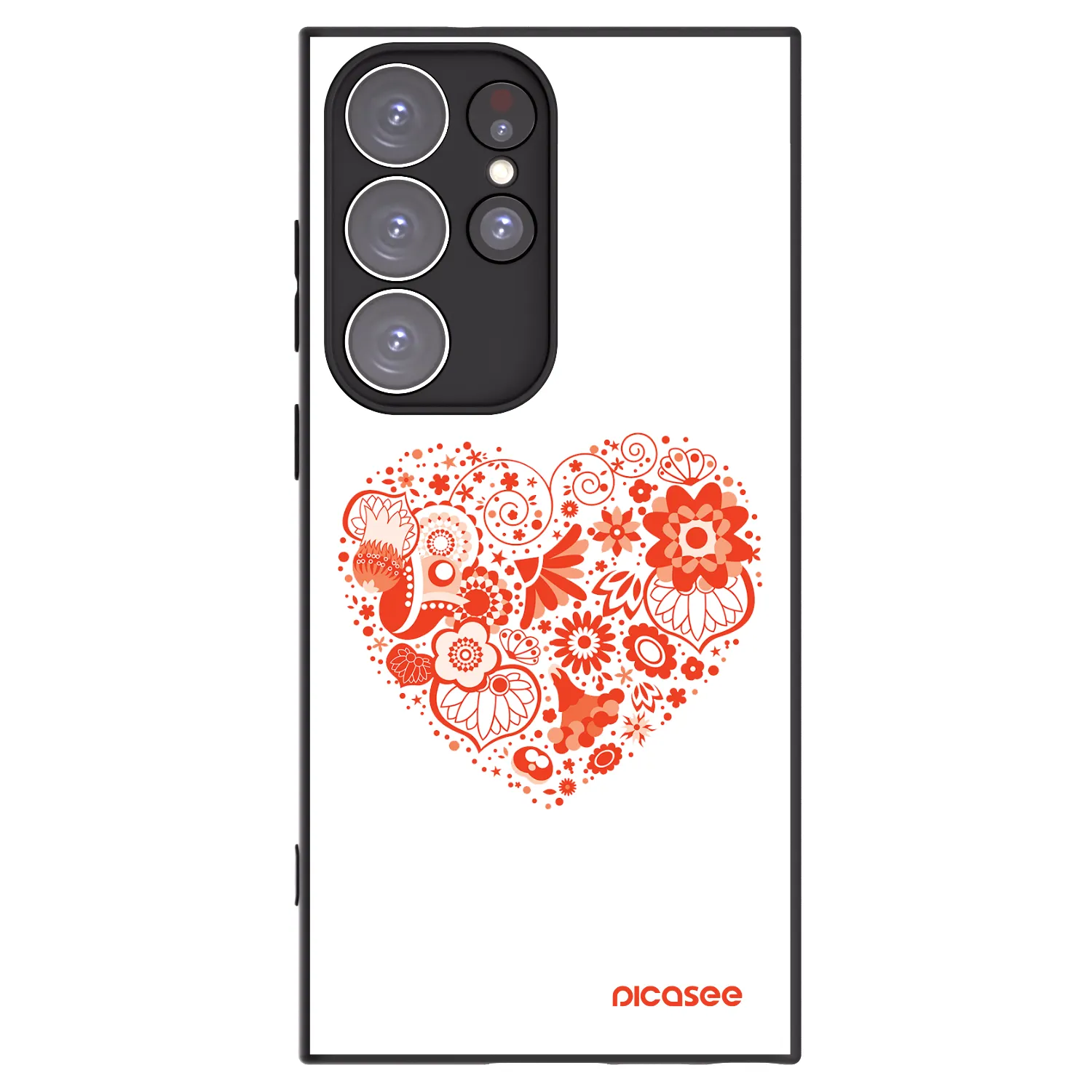 Picasee crna silikonska maskica za Samsung Galaxy S23 Ultra 5G - Big heart