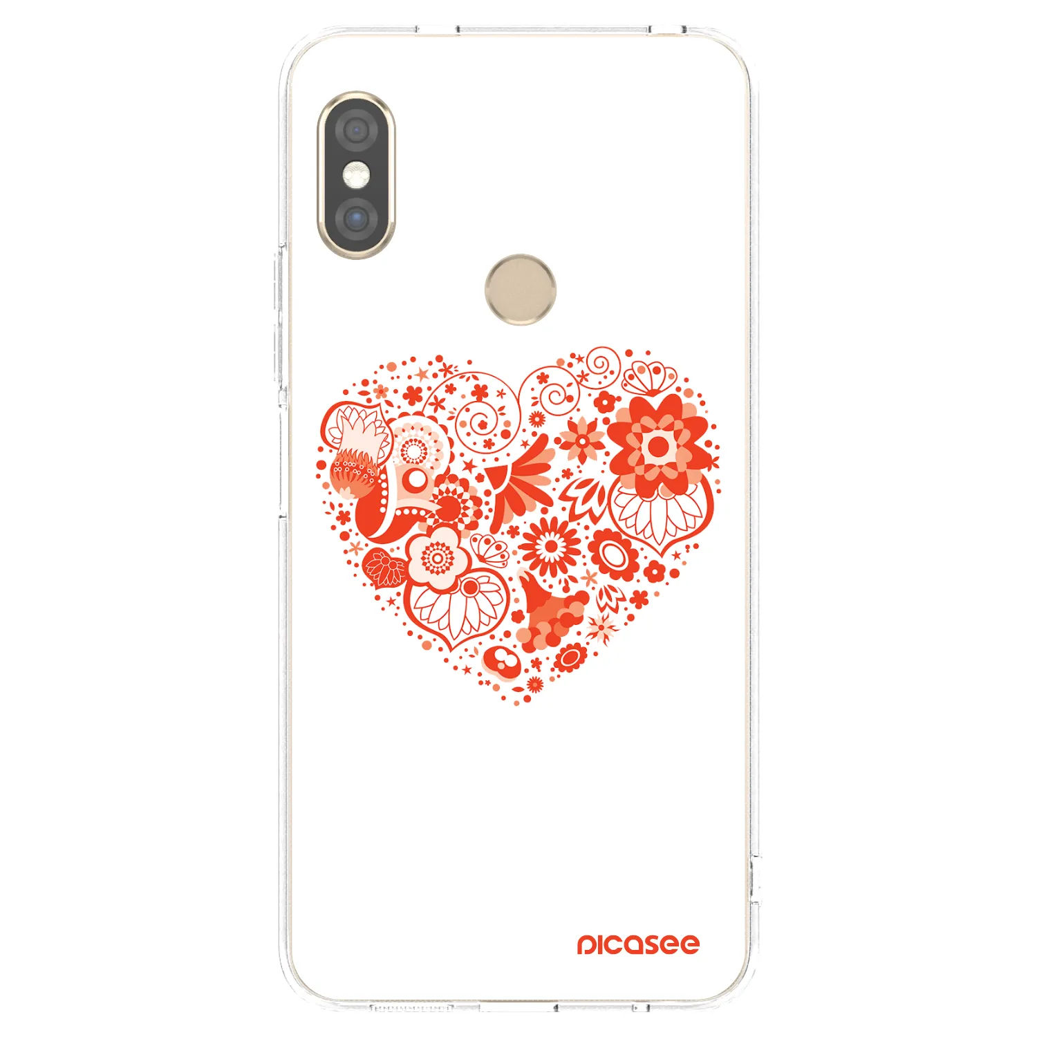 Picasee silikonska prozirna maskica za Xiaomi Redmi Note 5 Global - Big heart