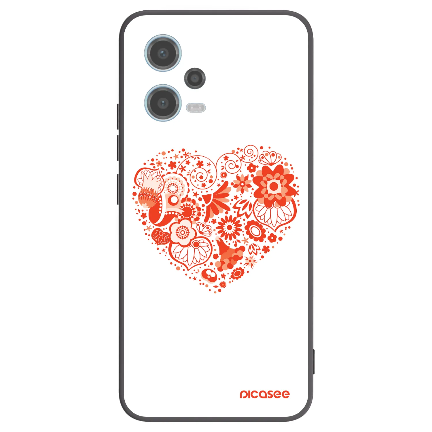 Picasee crna silikonska maskica za Xiaomi Redmi Note 12 5G - Big heart