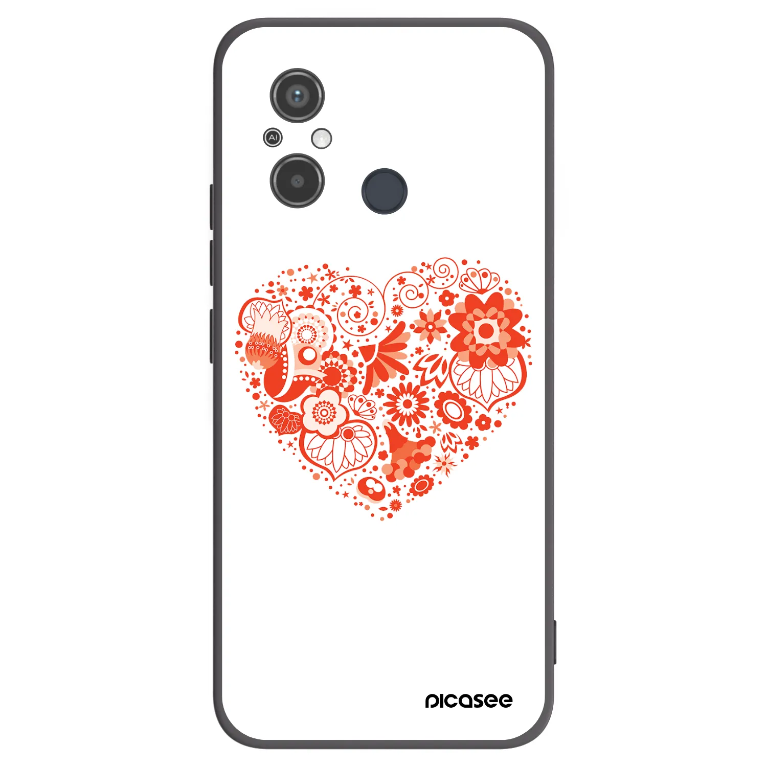 Picasee crna silikonska maskica za Xiaomi Redmi 12C - Big heart