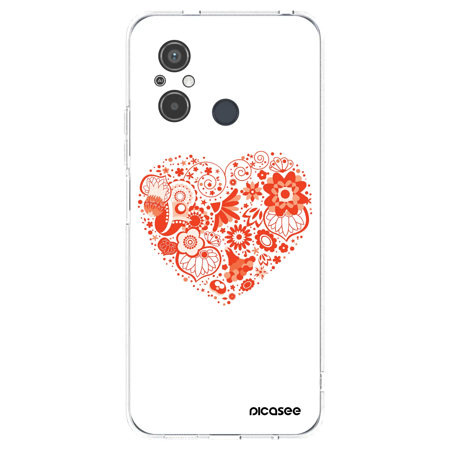 Picasee silikonska prozirna maskica za Xiaomi Redmi 12C - Big heart