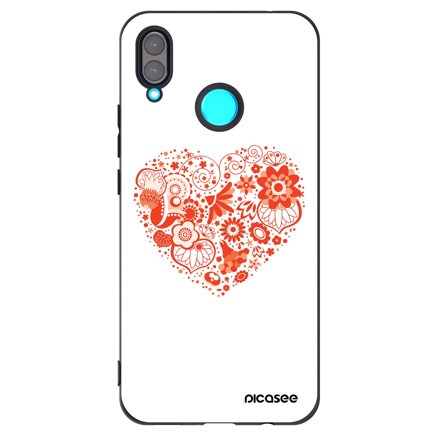Picasee crna silikonska maskica za Huawei Nova 3 - Big heart