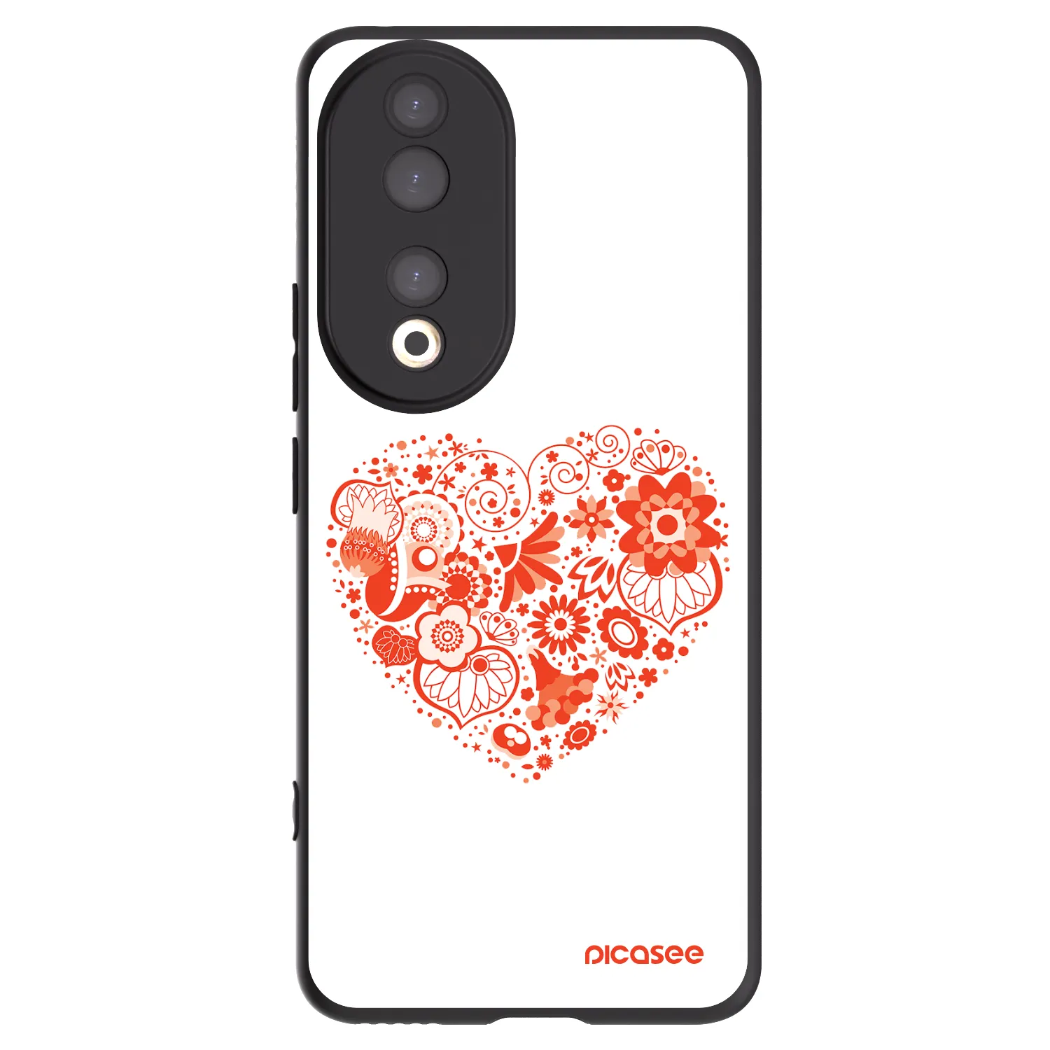 Picasee crna silikonska maskica za Honor 90 5G - Big heart