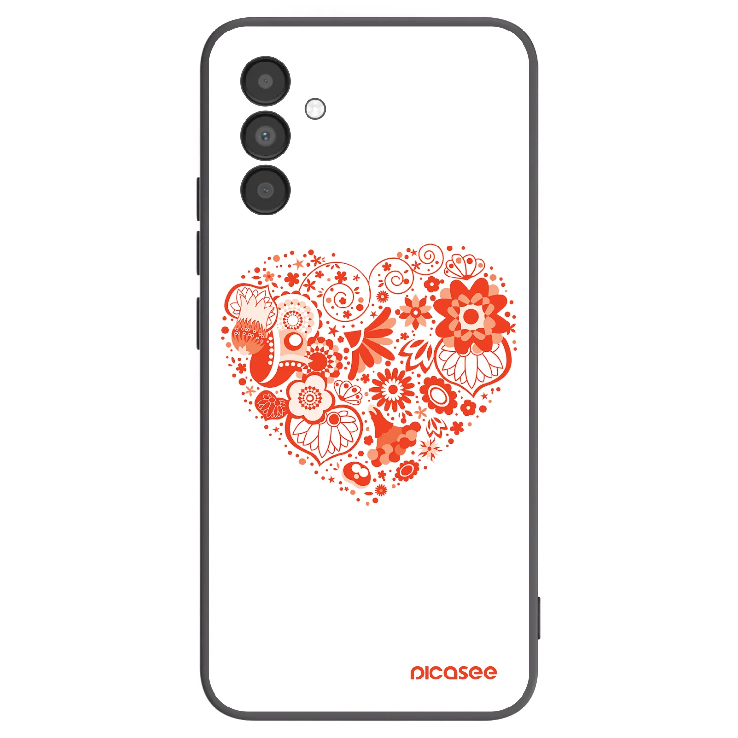 Picasee crna silikonska maskica za Samsung Galaxy A04s A047F - Big heart
