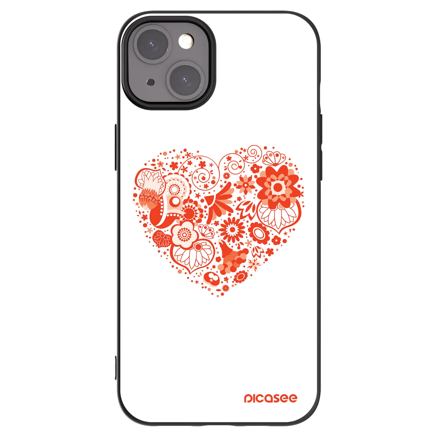 Picasee crna silikonska maskica za Apple iPhone 15 Plus - Big heart