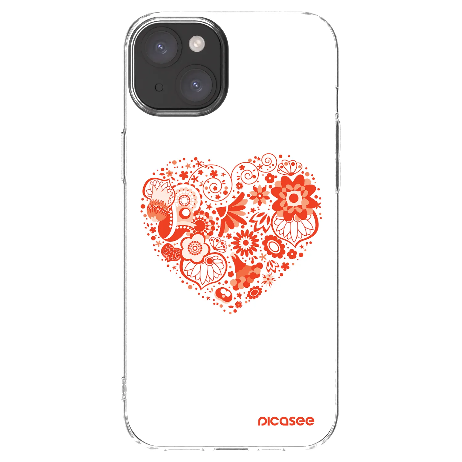 Picasee silikonska prozirna maskica za Apple iPhone 15 Plus - Big heart