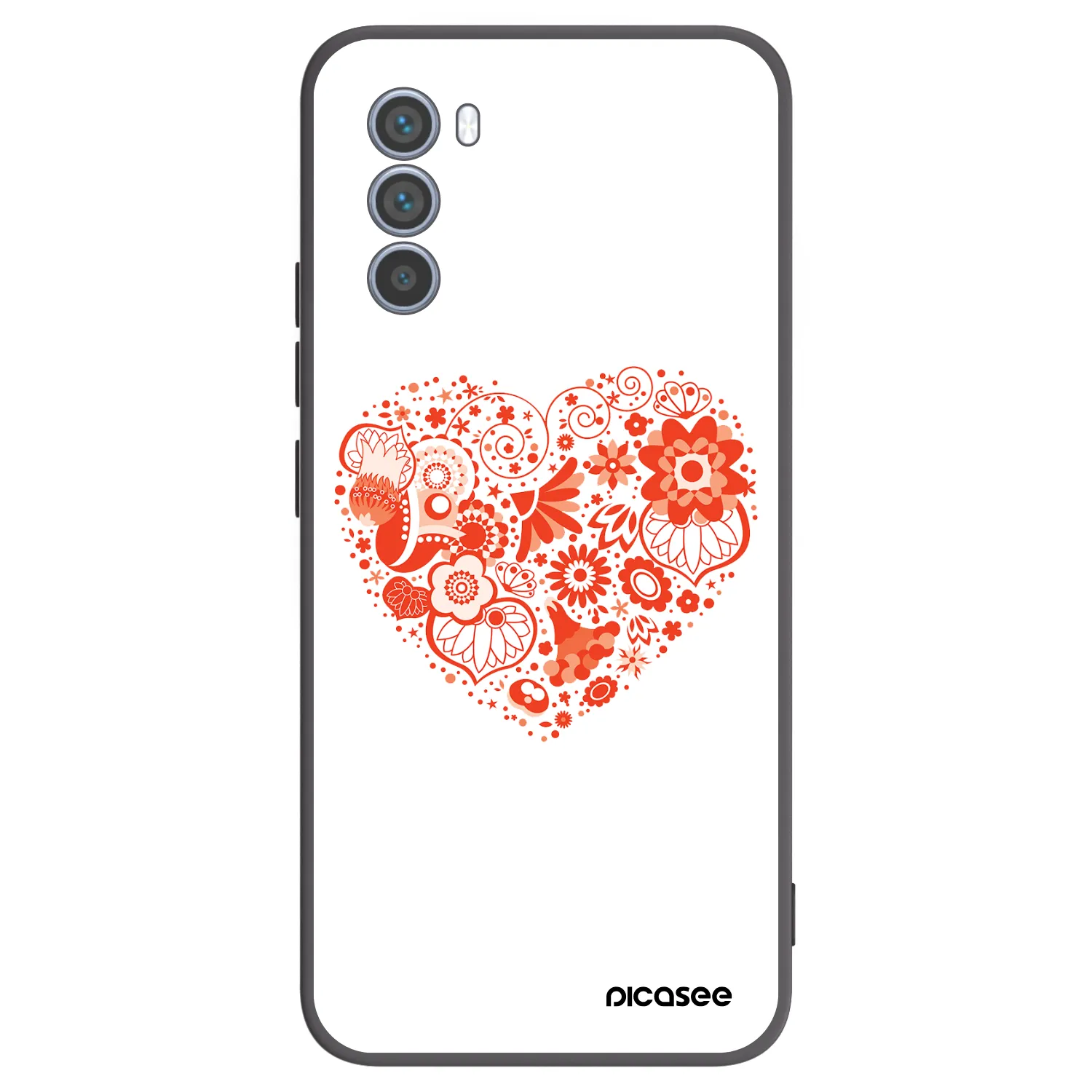 Picasee crna silikonska maskica za Motorola Moto G62 - Big heart