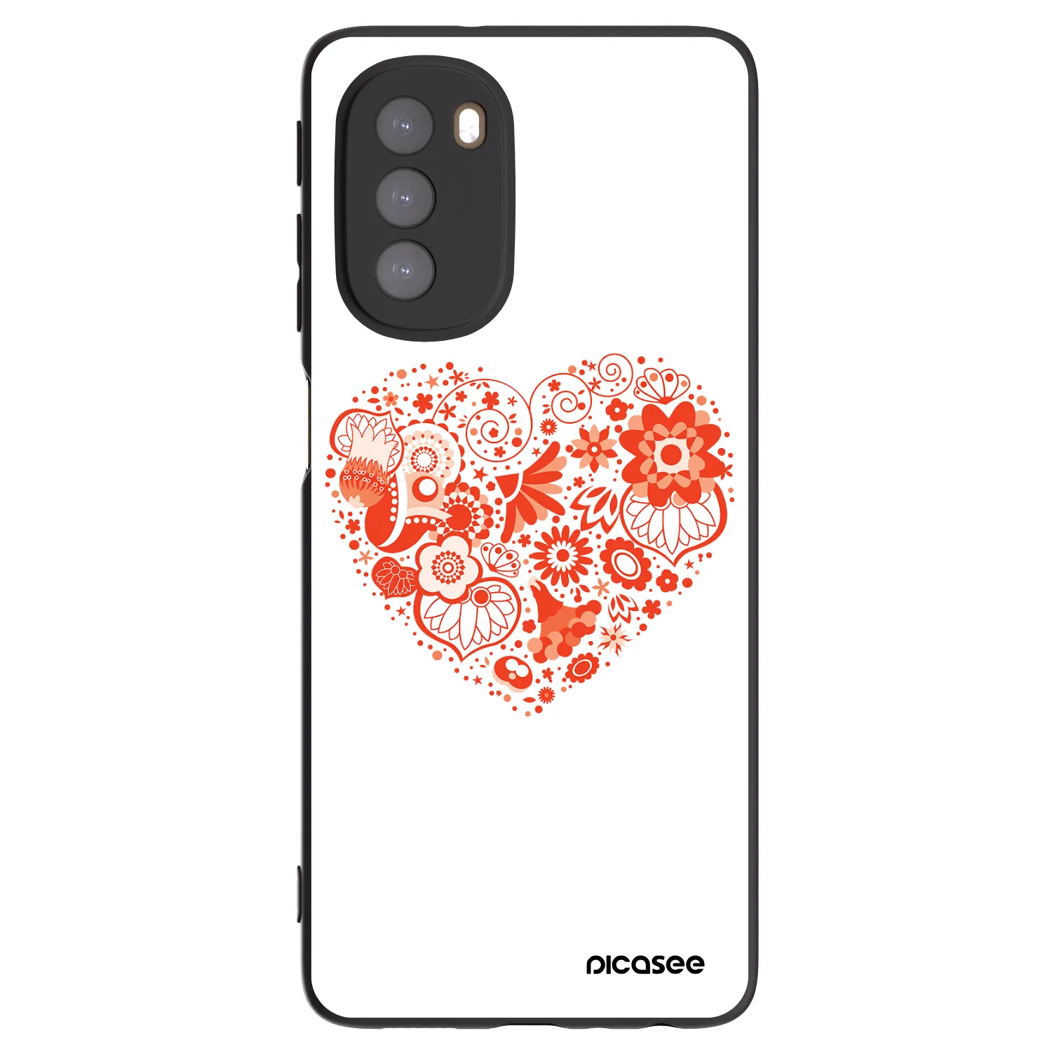 Picasee crna silikonska maskica za Motorola Moto G51 - Big heart