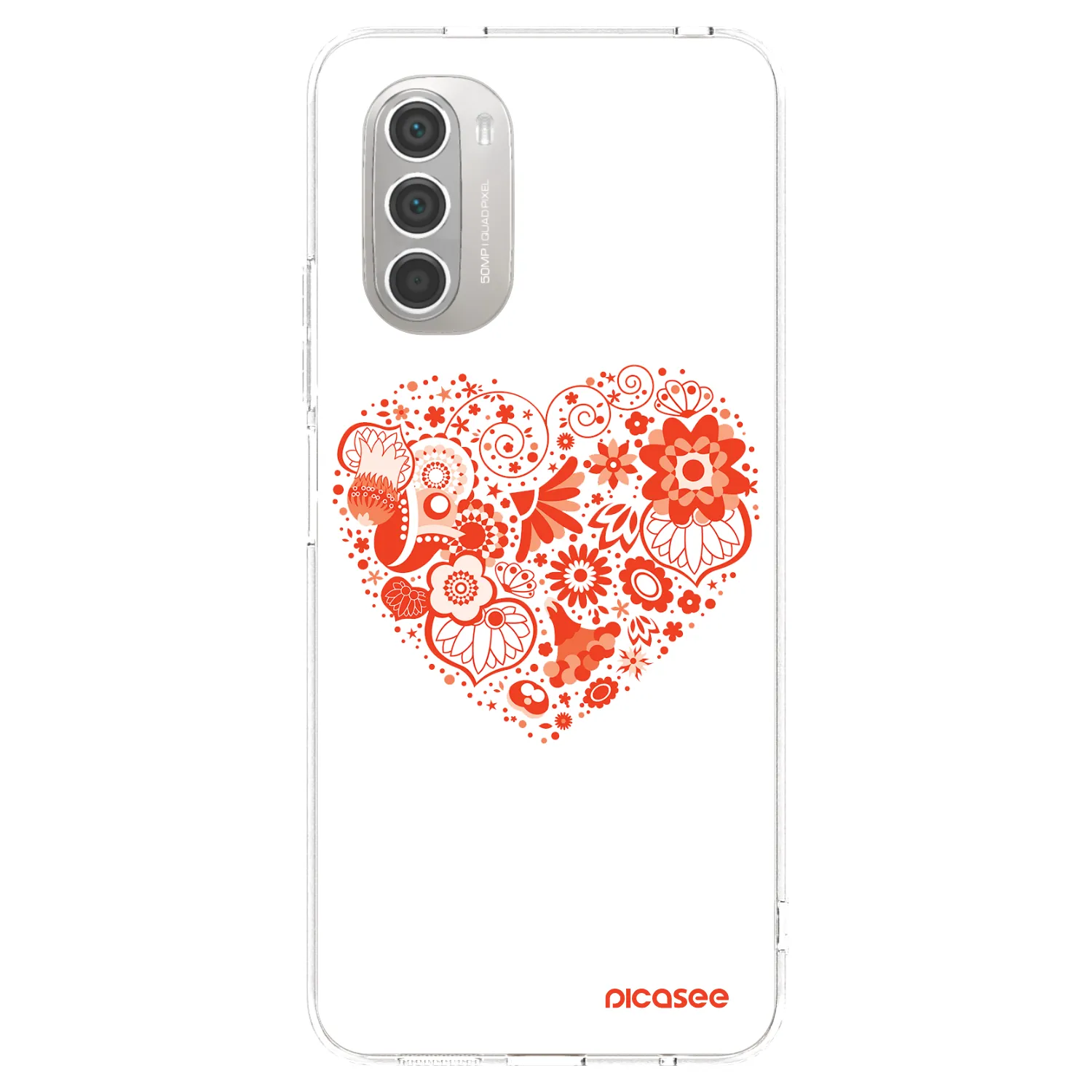 Picasee silikonska prozirna maskica za Motorola Moto G51 - Big heart