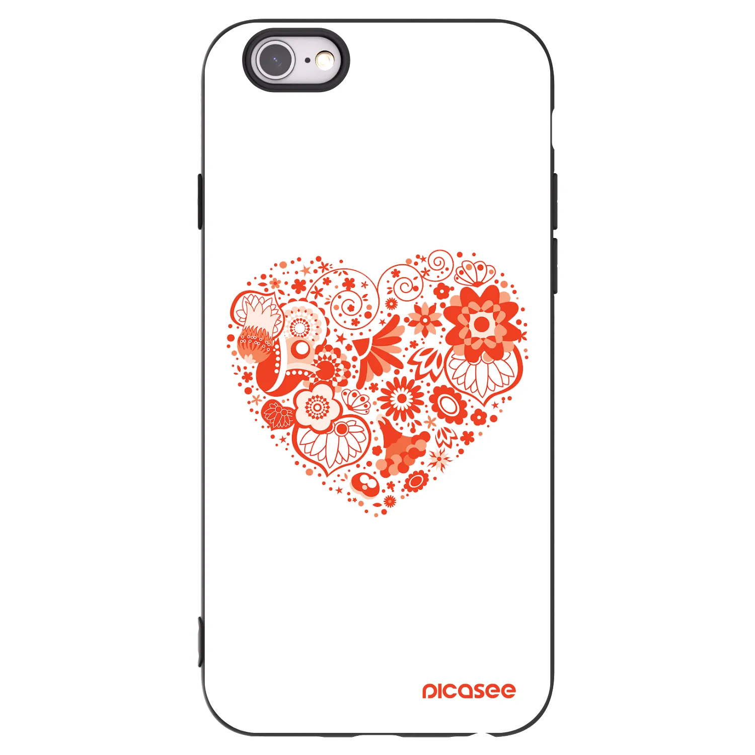 Picasee crna silikonska maskica za Apple iPhone 6/6S - Big heart