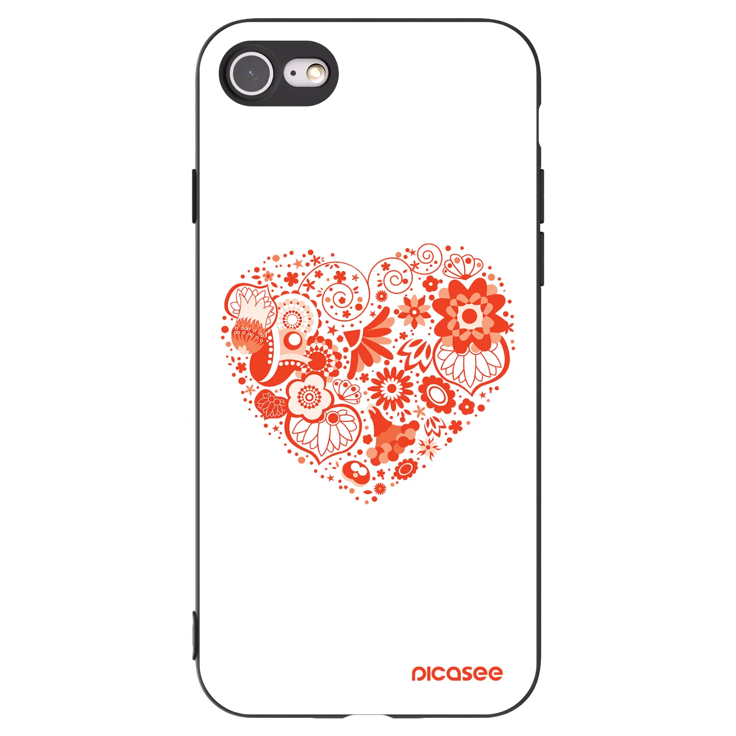 Picasee crna silikonska maskica za Apple iPhone 7 - Big heart