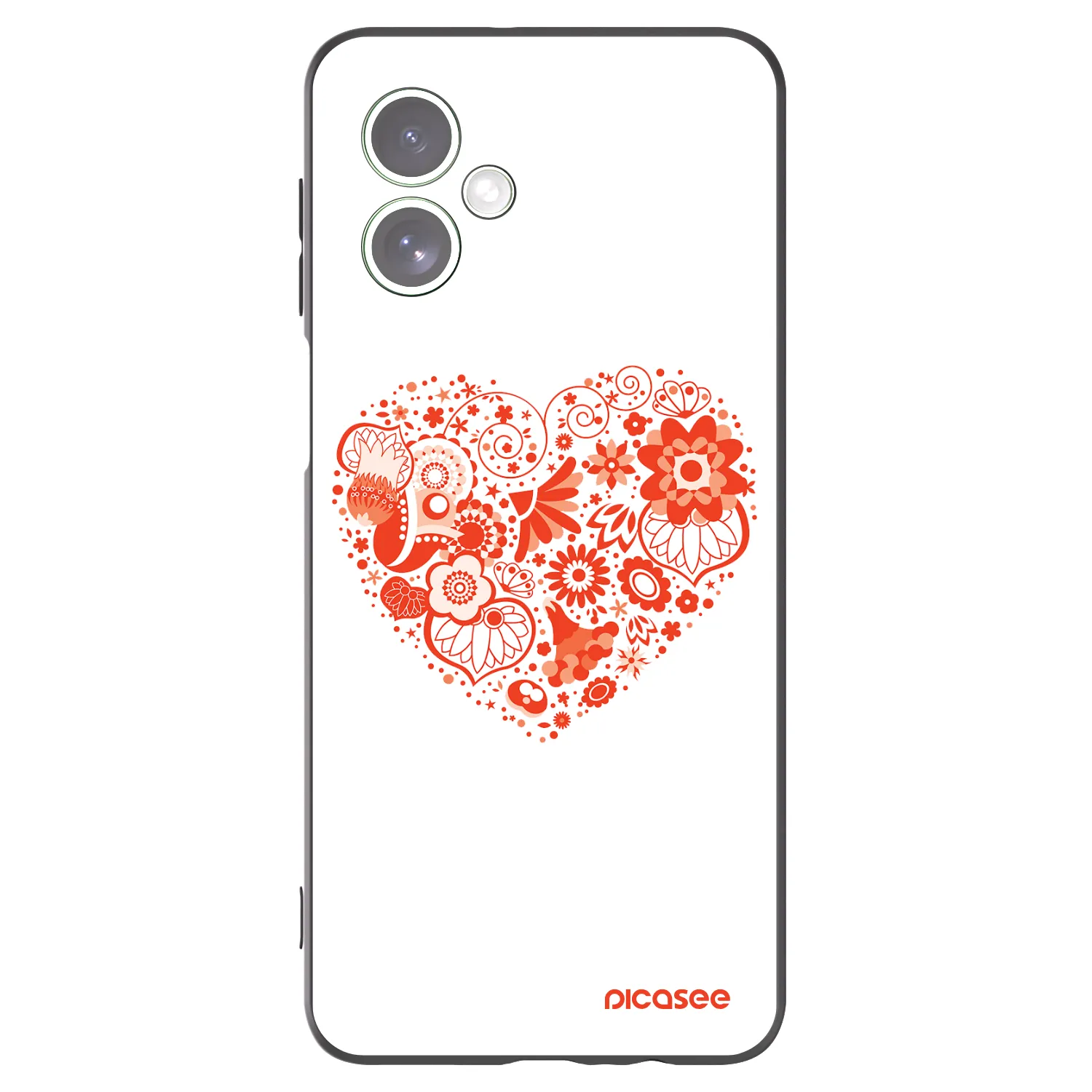 Picasee crna silikonska maskica za Motorola Moto G54 5G - Big heart