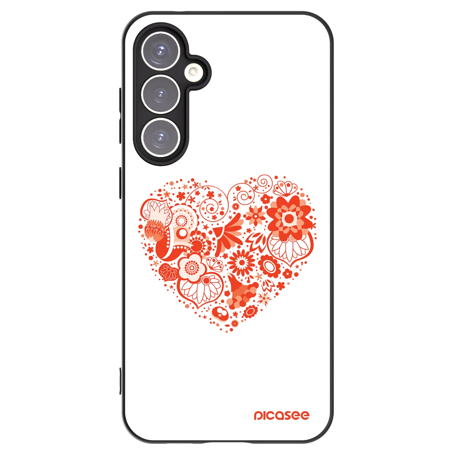 Picasee crna silikonska maskica za Samsung Galaxy S23 FE S711B - Big heart