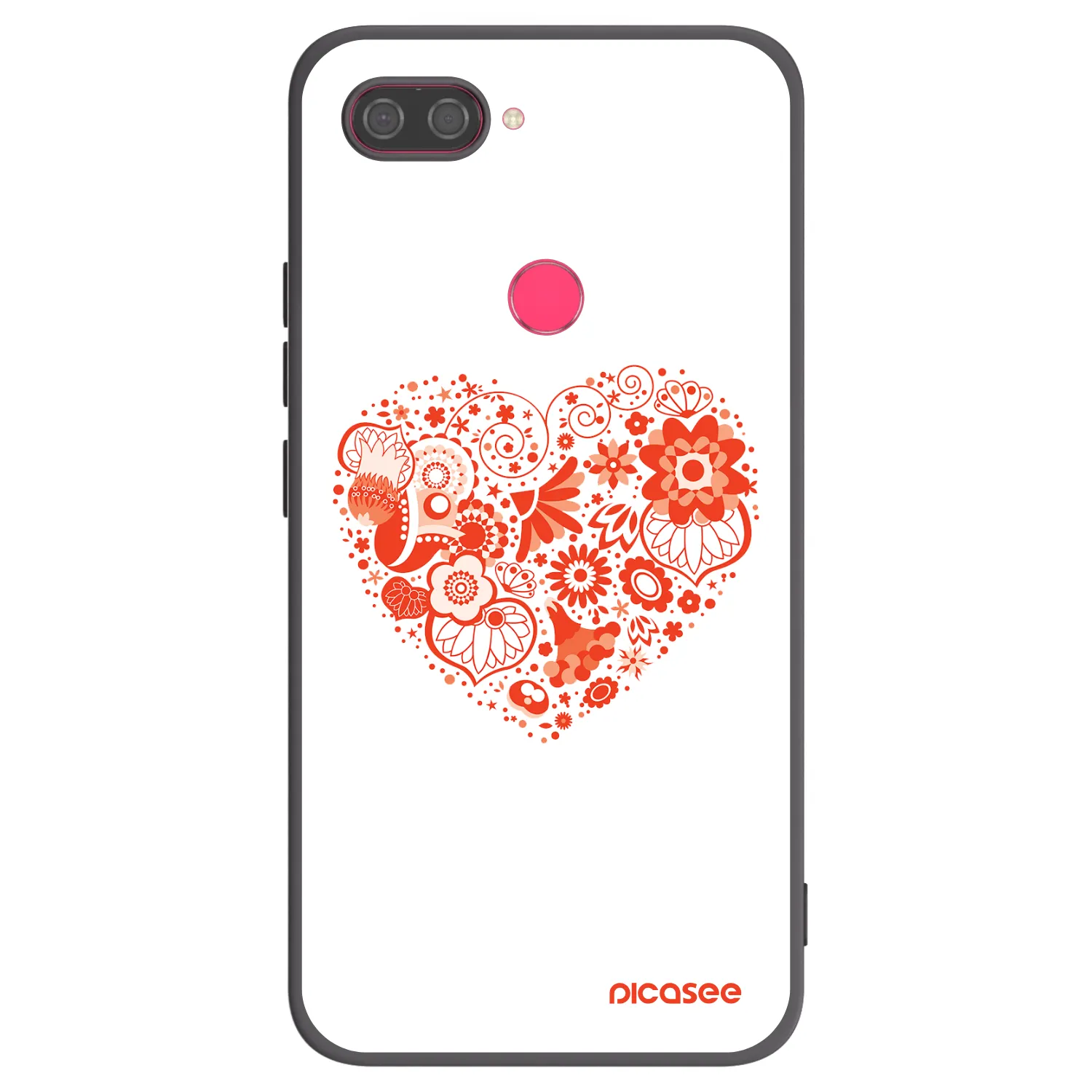 Picasee crna silikonska maskica za Xiaomi Mi 8 Lite - Big heart