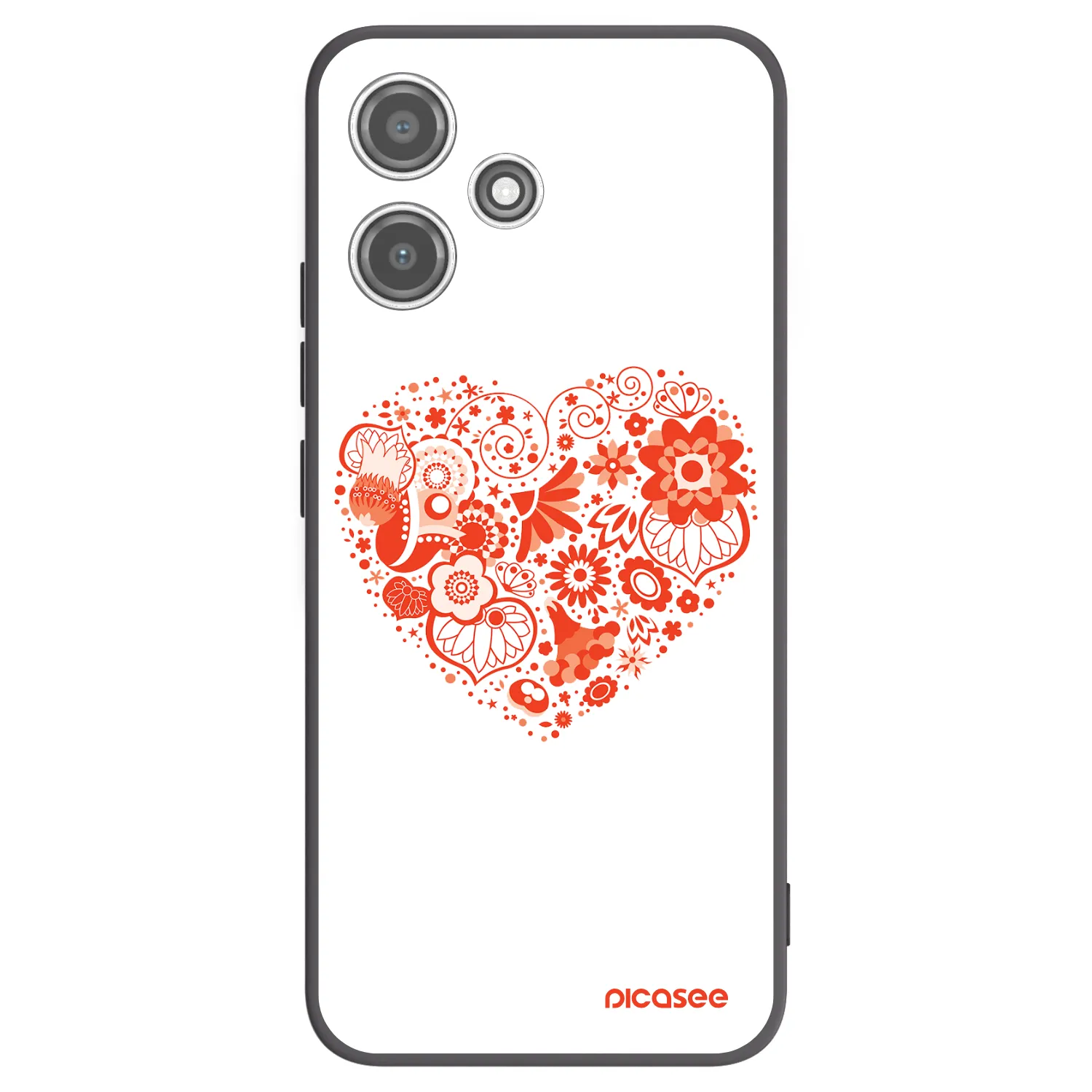 Picasee crna silikonska maskica za Xiaomi Redmi 12 5G - Big heart