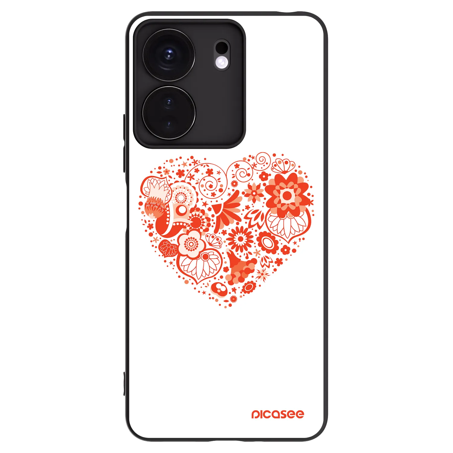 Picasee crna silikonska maskica za Xiaomi Redmi 13C 4G - Big heart