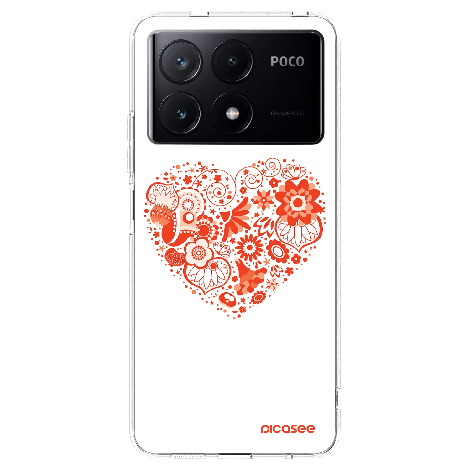 Picasee silikonska prozirna maskica za Xiaomi Poco X6 Pro - Big heart