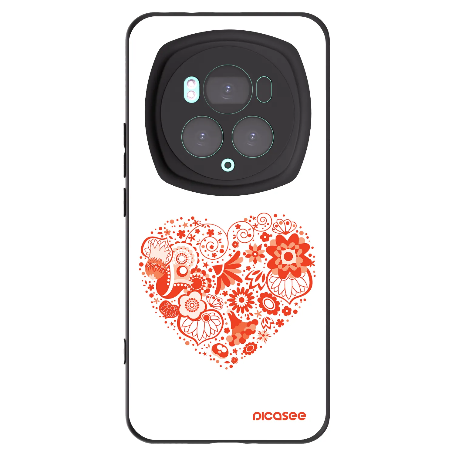 Picasee crna silikonska maskica za Honor Magic6 Pro - Big heart