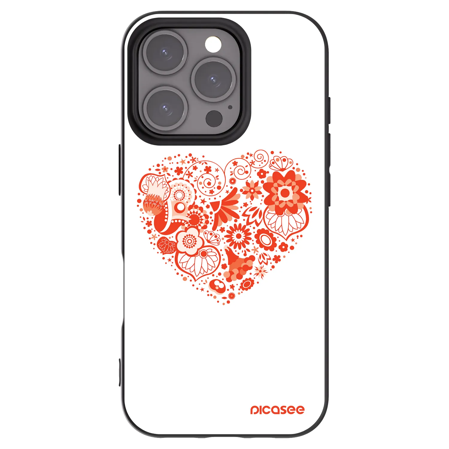 Picasee crna silikonska maskica za Apple iPhone 16 Pro - Big heart
