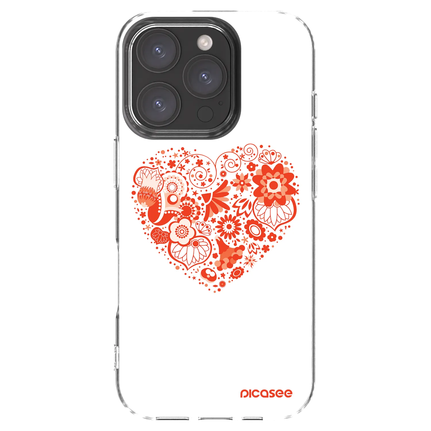 Picasee silikonska prozirna maskica za Apple iPhone 16 Pro - Big heart