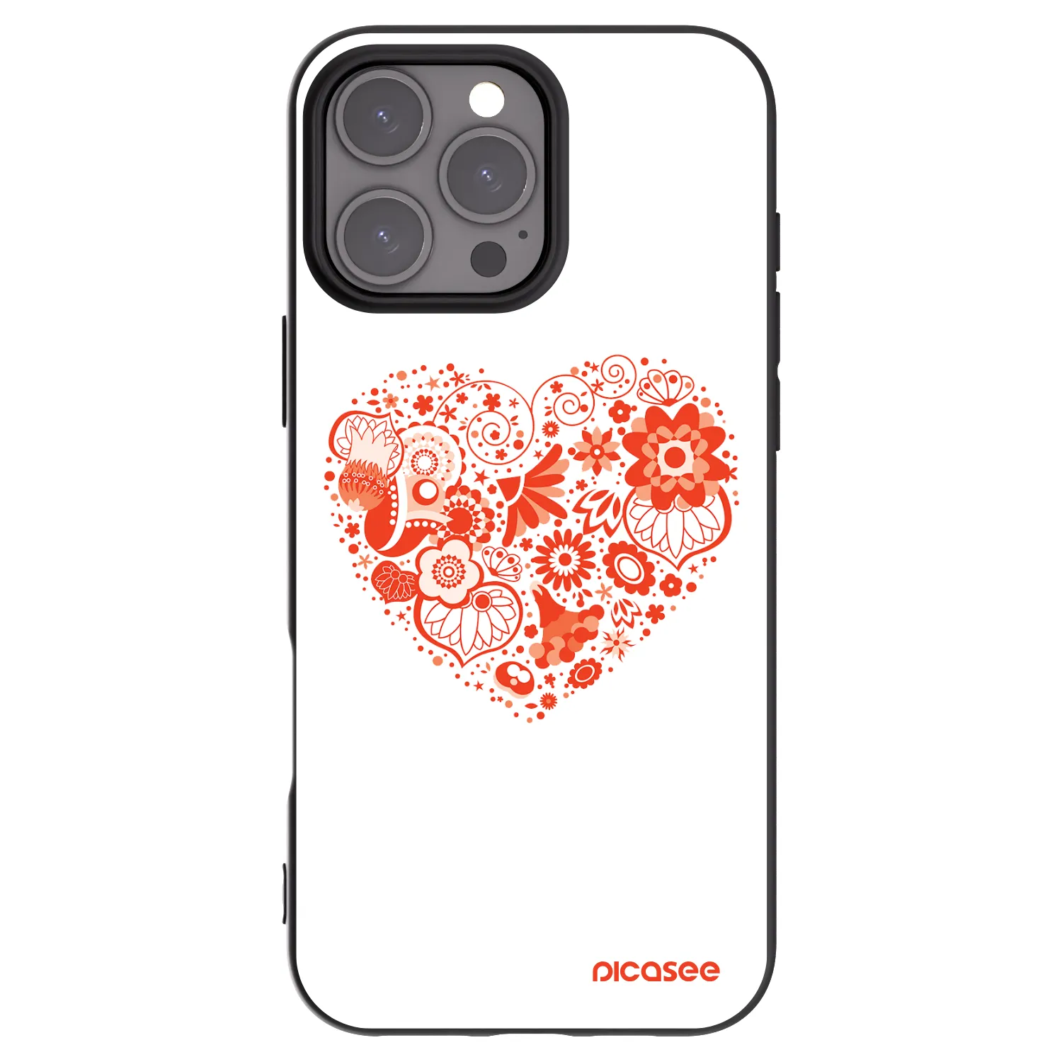 Picasee crna silikonska maskica za Apple iPhone 16 Pro Max - Big heart