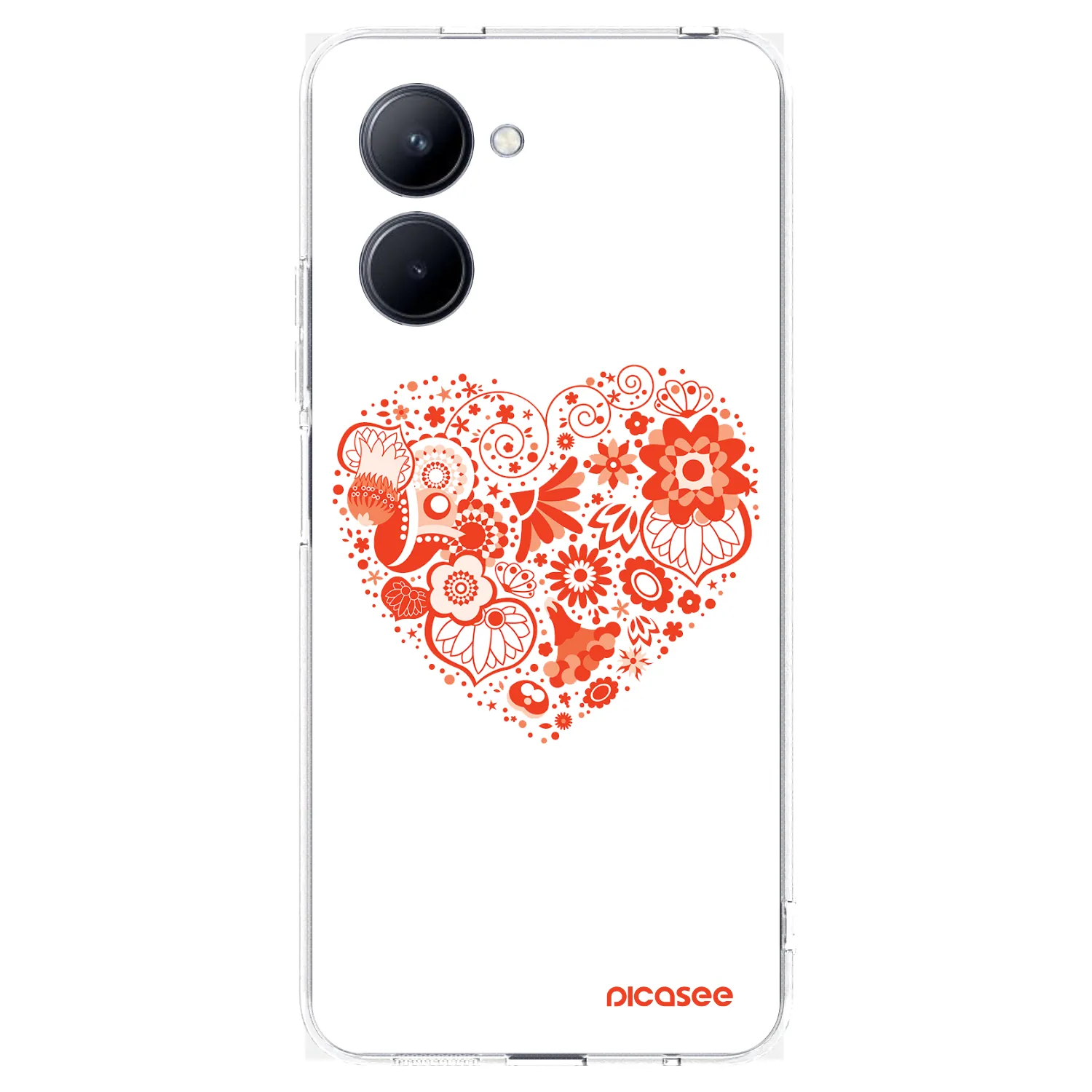 Picasee silikonska prozirna maskica za Realme C33 (2023) - Big heart