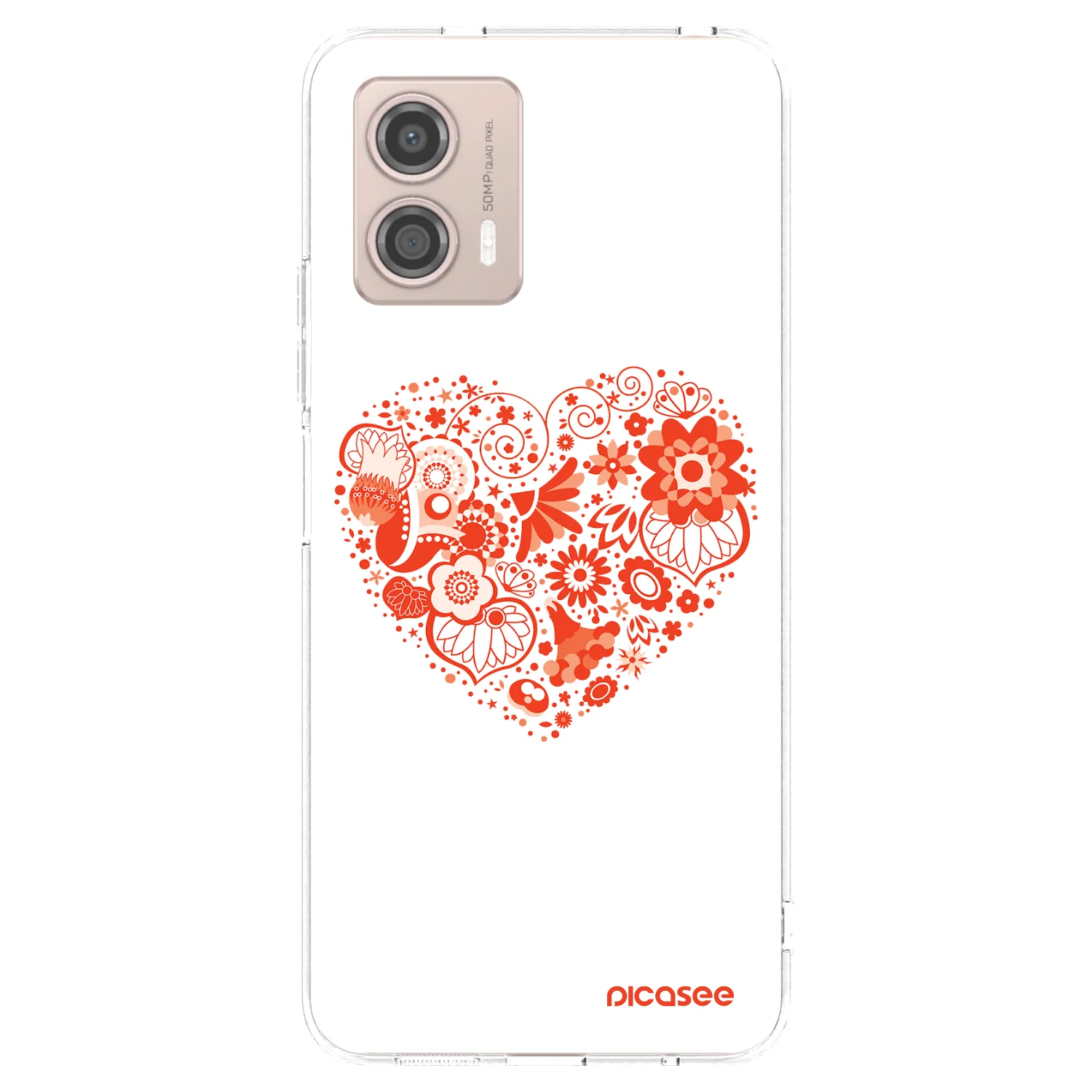 Picasee silikonska prozirna maskica za Motorola Moto G53 5G - Big heart