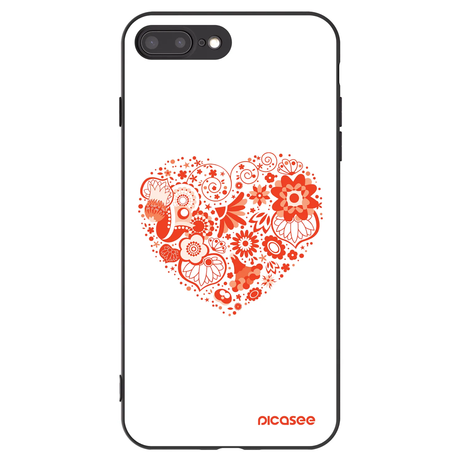 Picasee crna silikonska maskica za Apple iPhone 7 Plus - Big heart