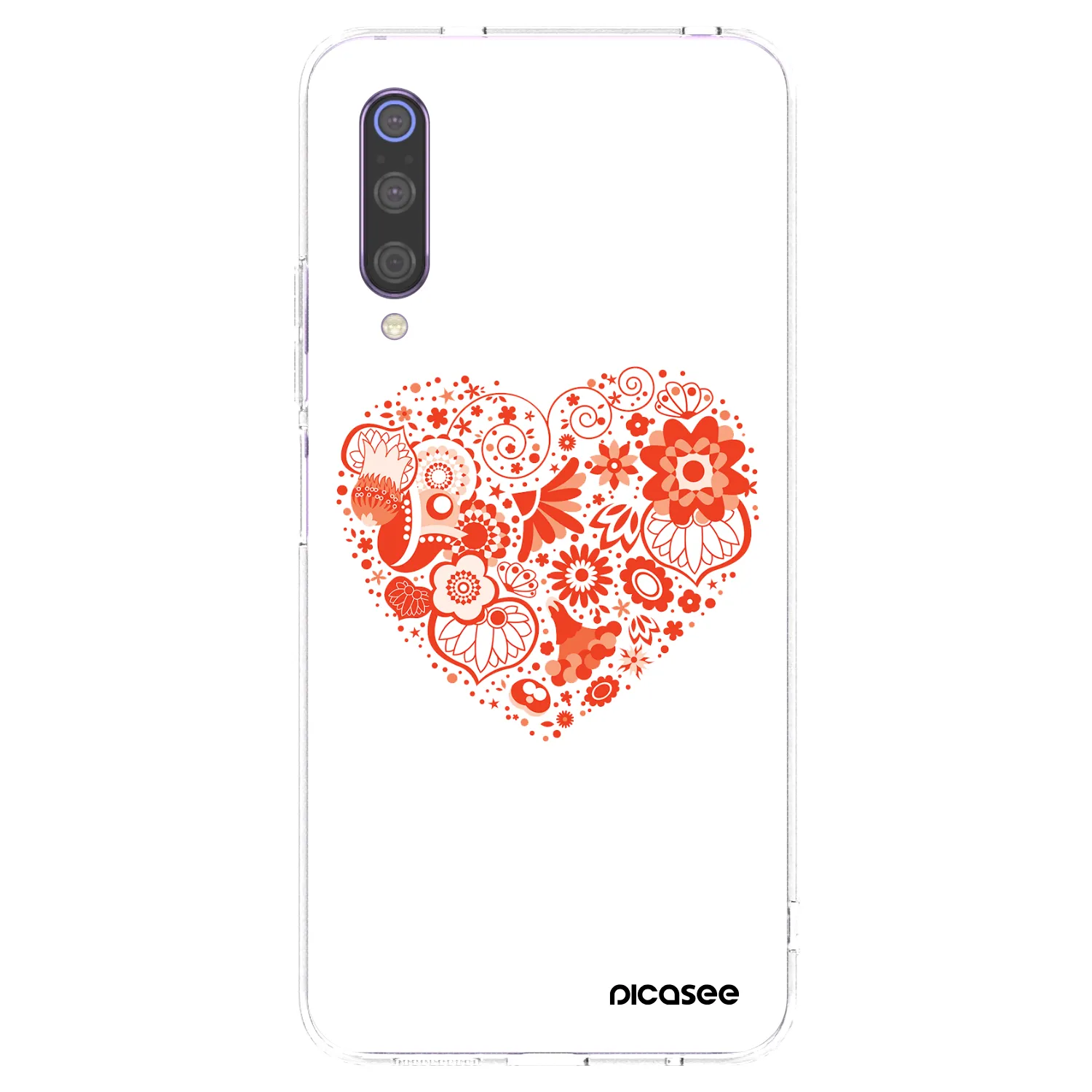 Picasee silikonska prozirna maskica za Xiaomi Mi 9 - Big heart
