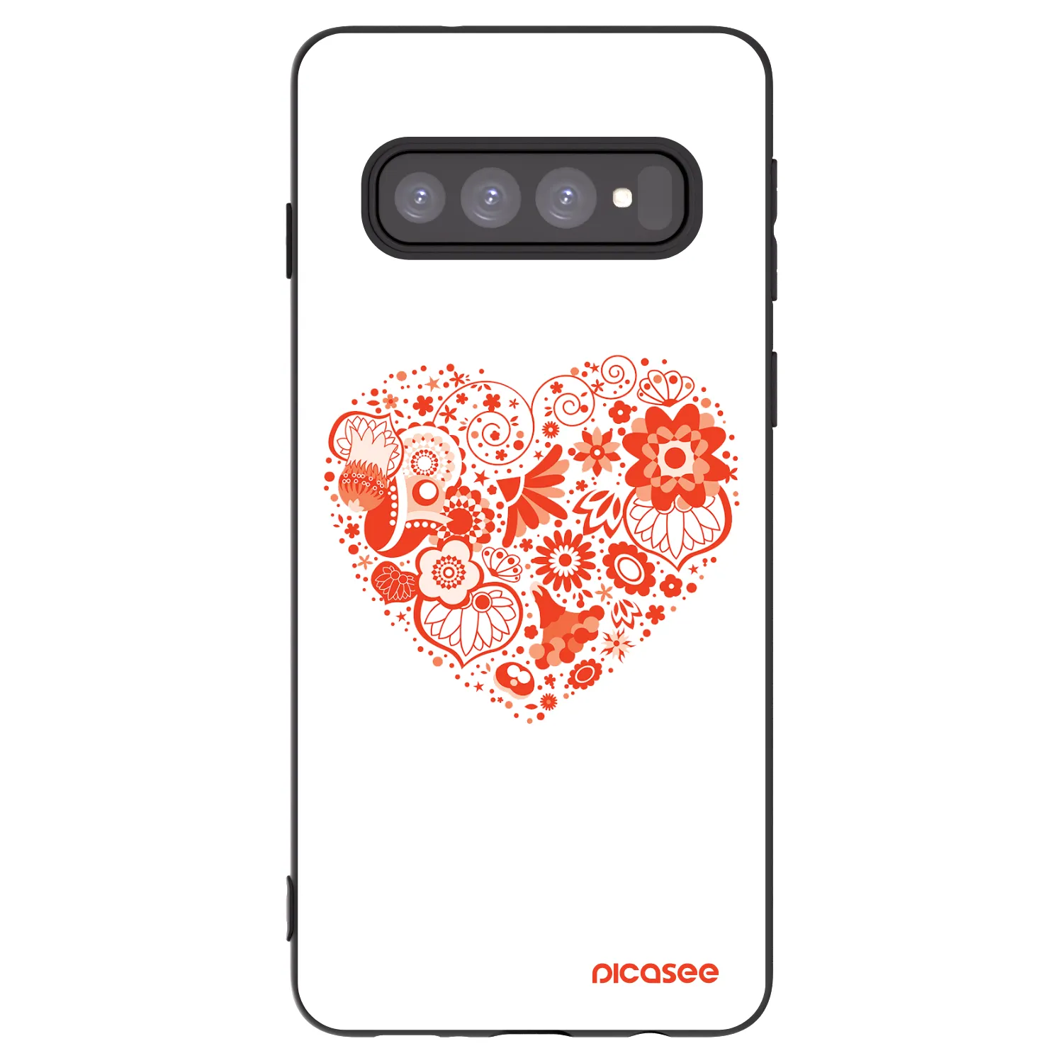 Picasee crna silikonska maskica za Samsung Galaxy S10 G973 - Big heart