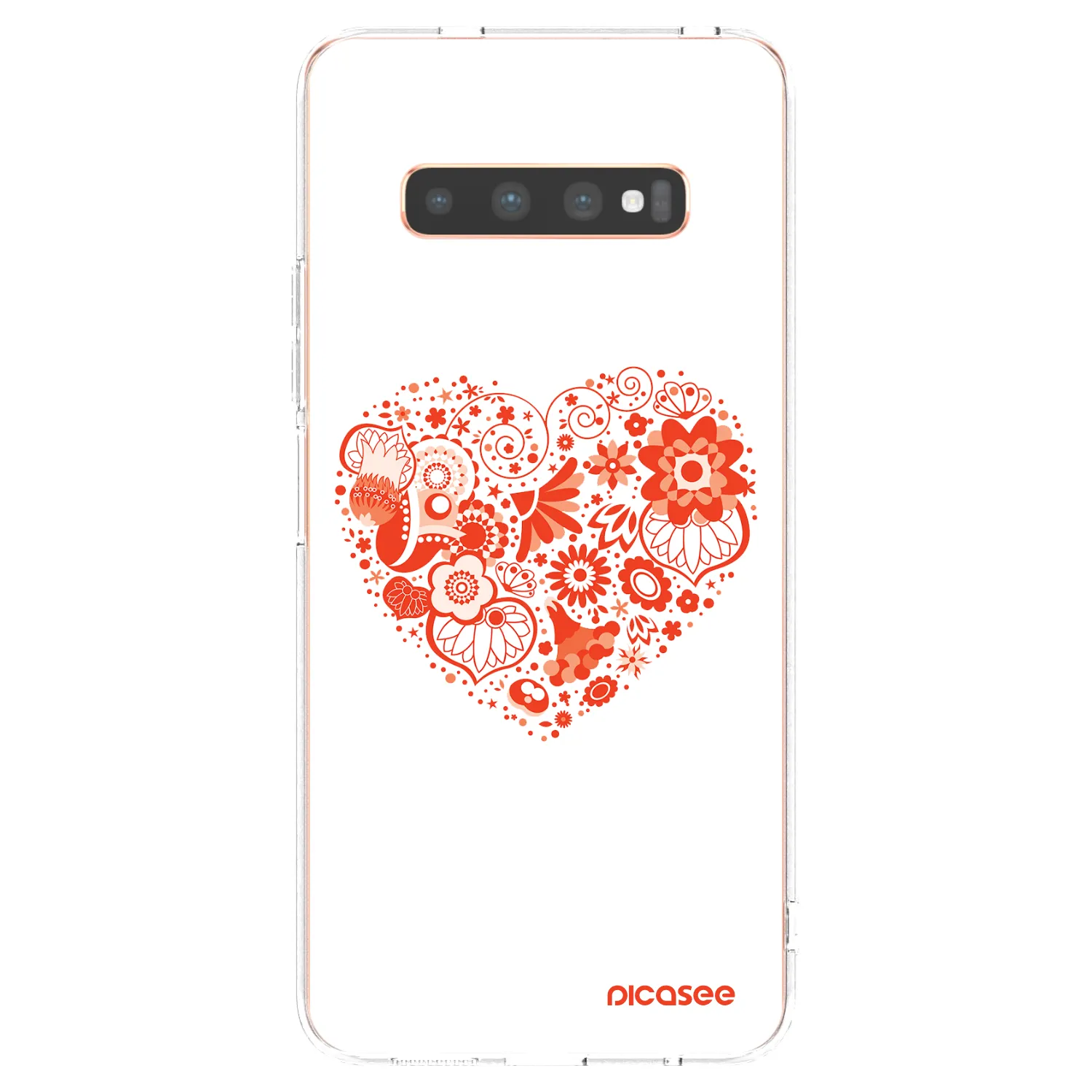 Picasee silikonska prozirna maskica za Samsung Galaxy S10 Plus G975 - Big heart