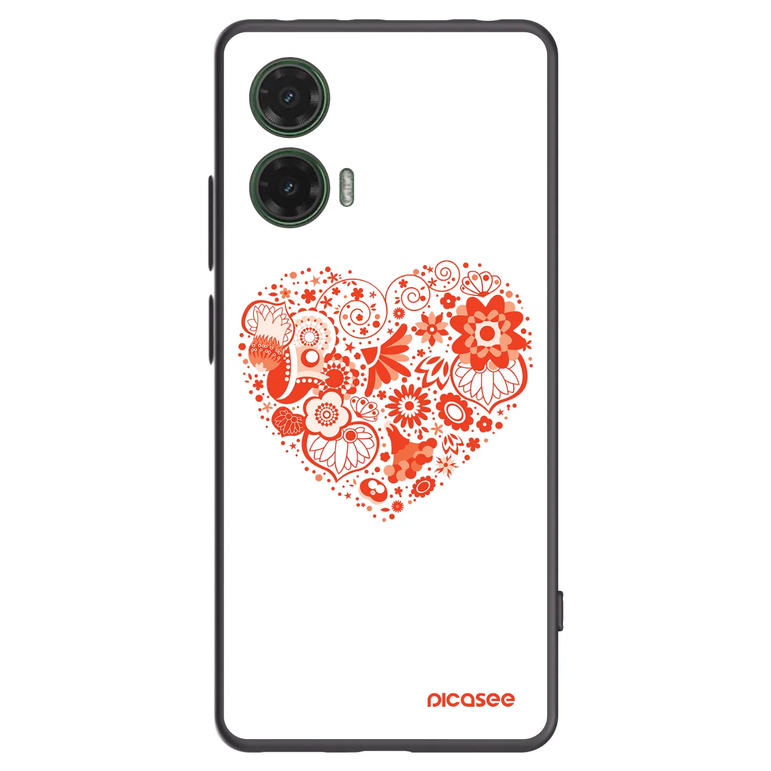 Picasee crna silikonska maskica za Motorola Moto G35 5G - Big heart