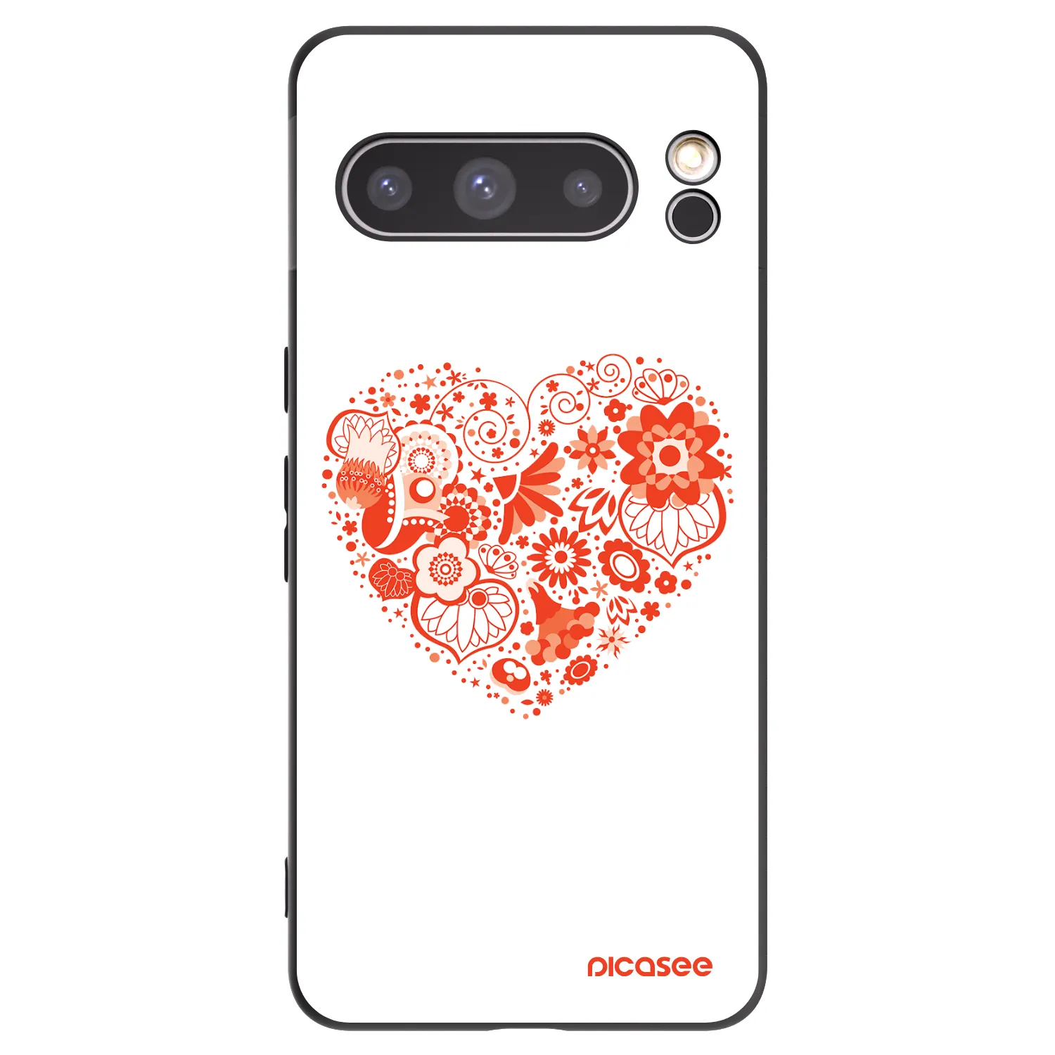 Picasee crna silikonska maskica za Google Pixel 8 Pro - Big heart
