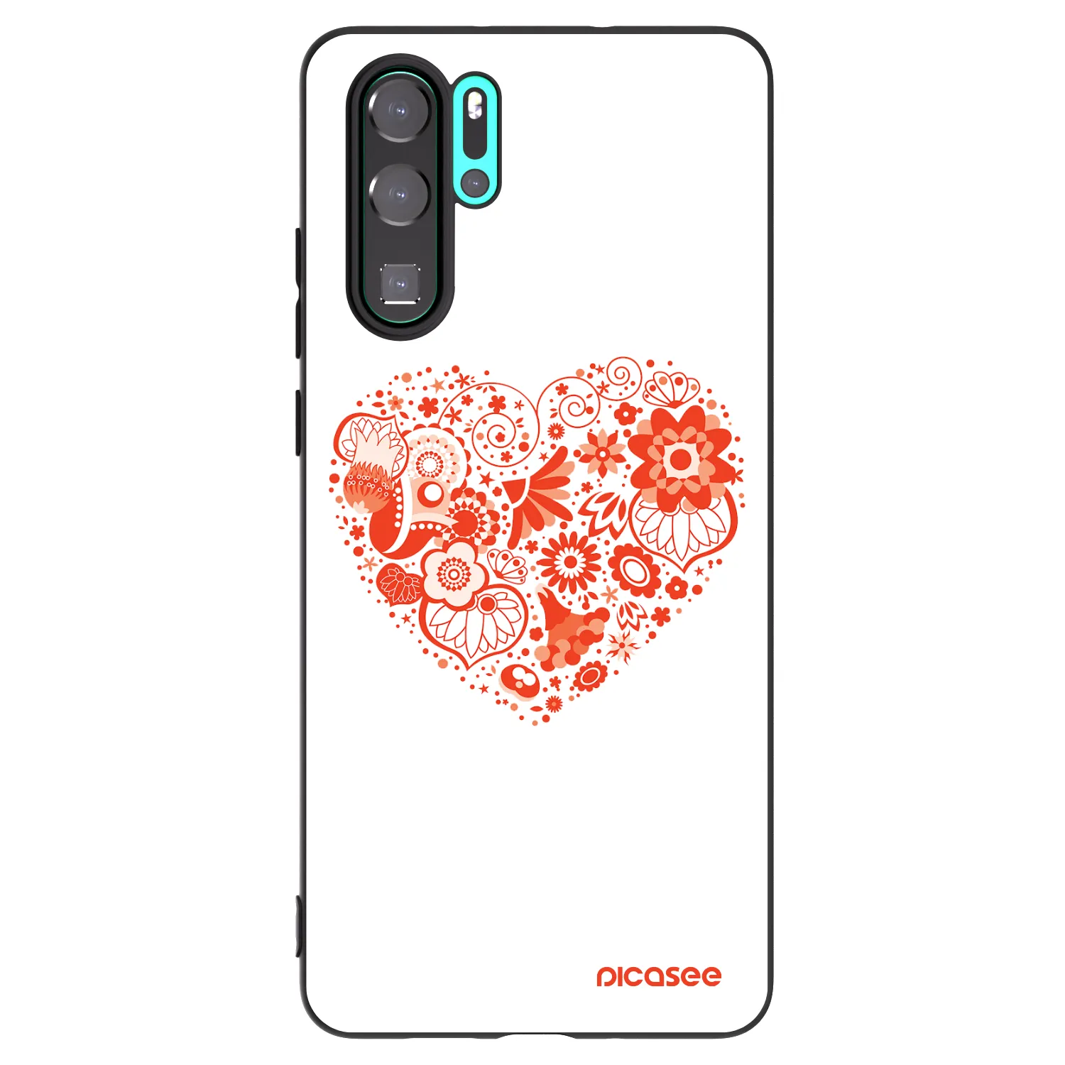 Picasee crna silikonska maskica za Huawei P30 Pro - Big heart