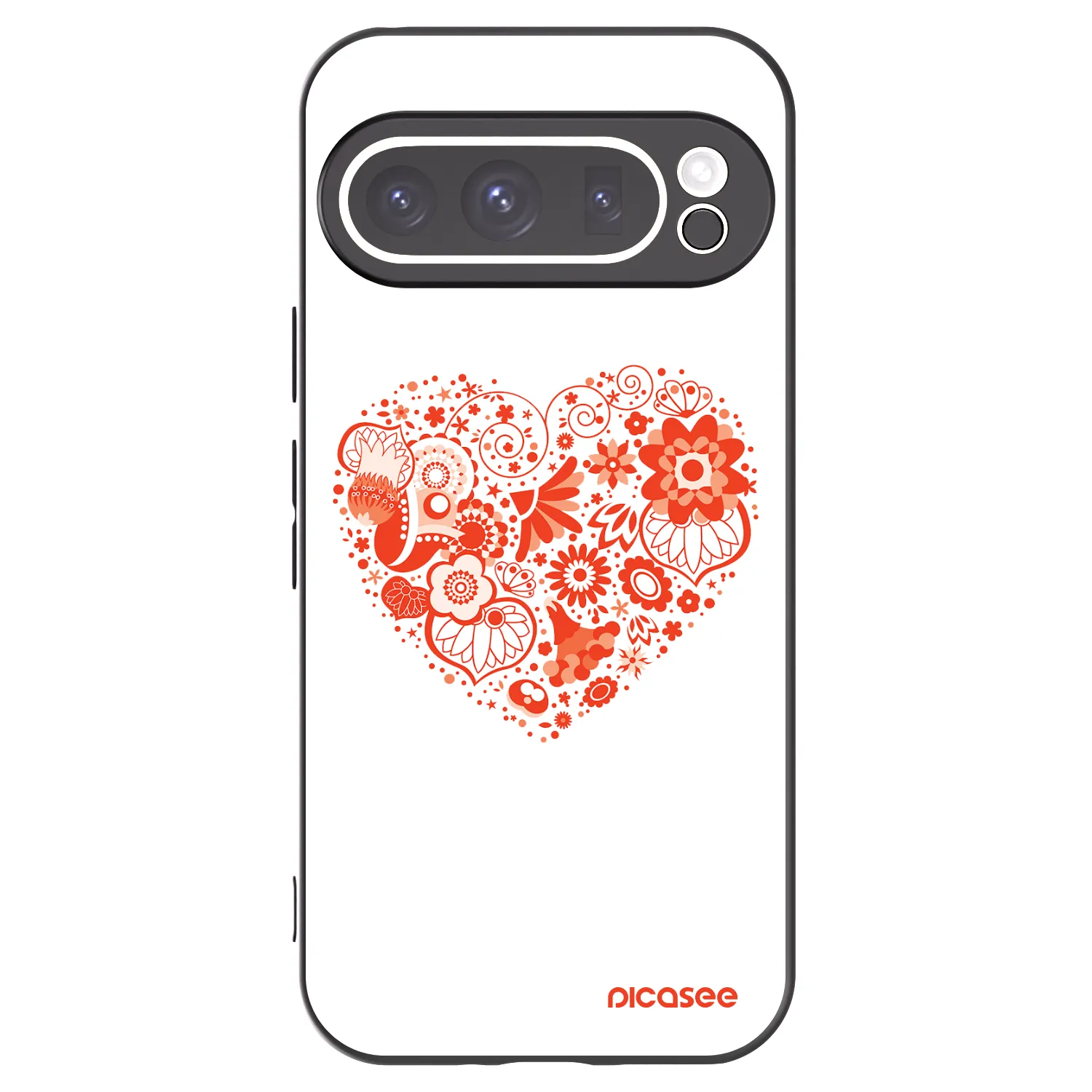 Picasee crna silikonska maskica za Google Pixel 9 Pro - Big heart