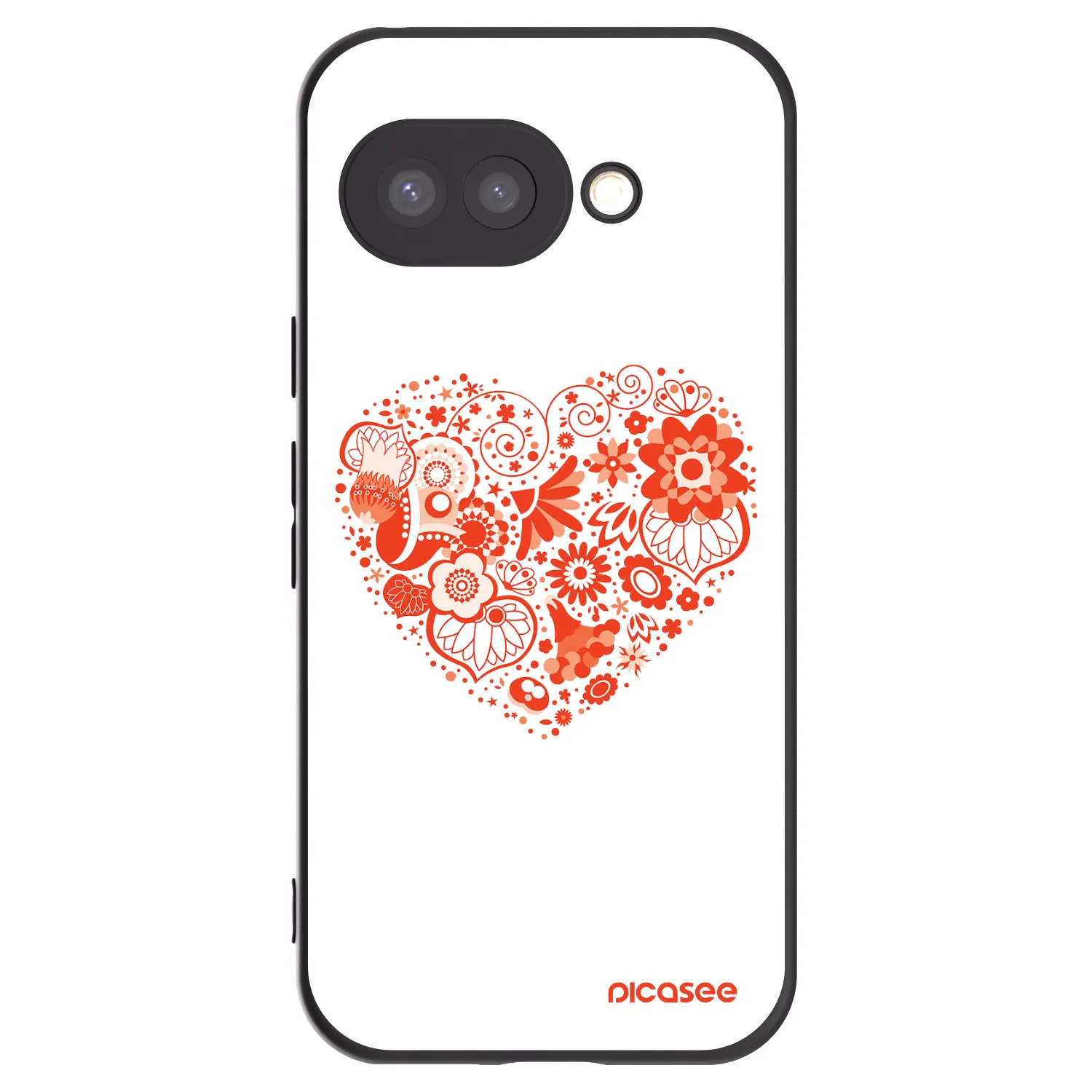 Picasee crna silikonska maskica za Google Pixel 9a - Big heart