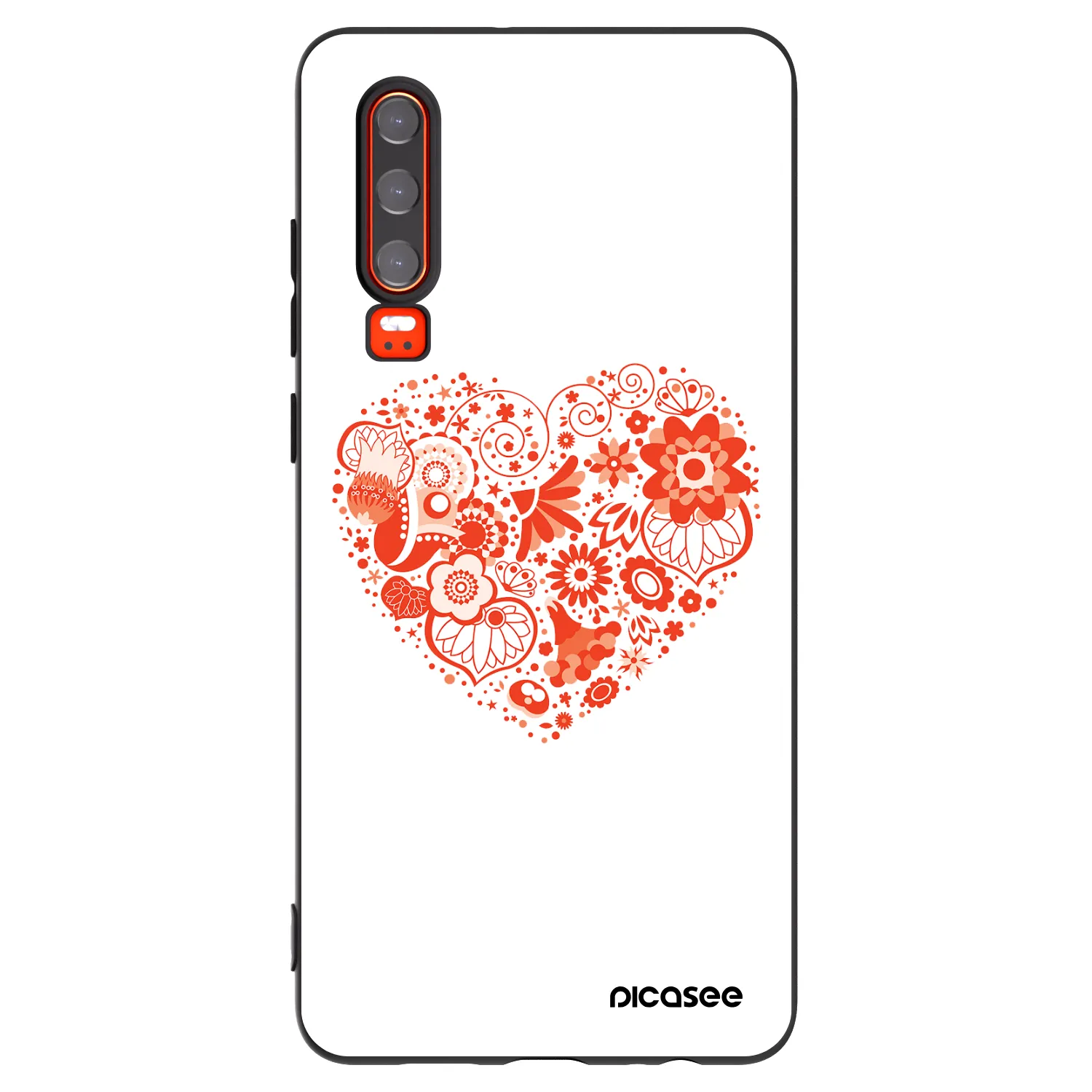 Picasee crna silikonska maskica za Huawei P30 - Big heart