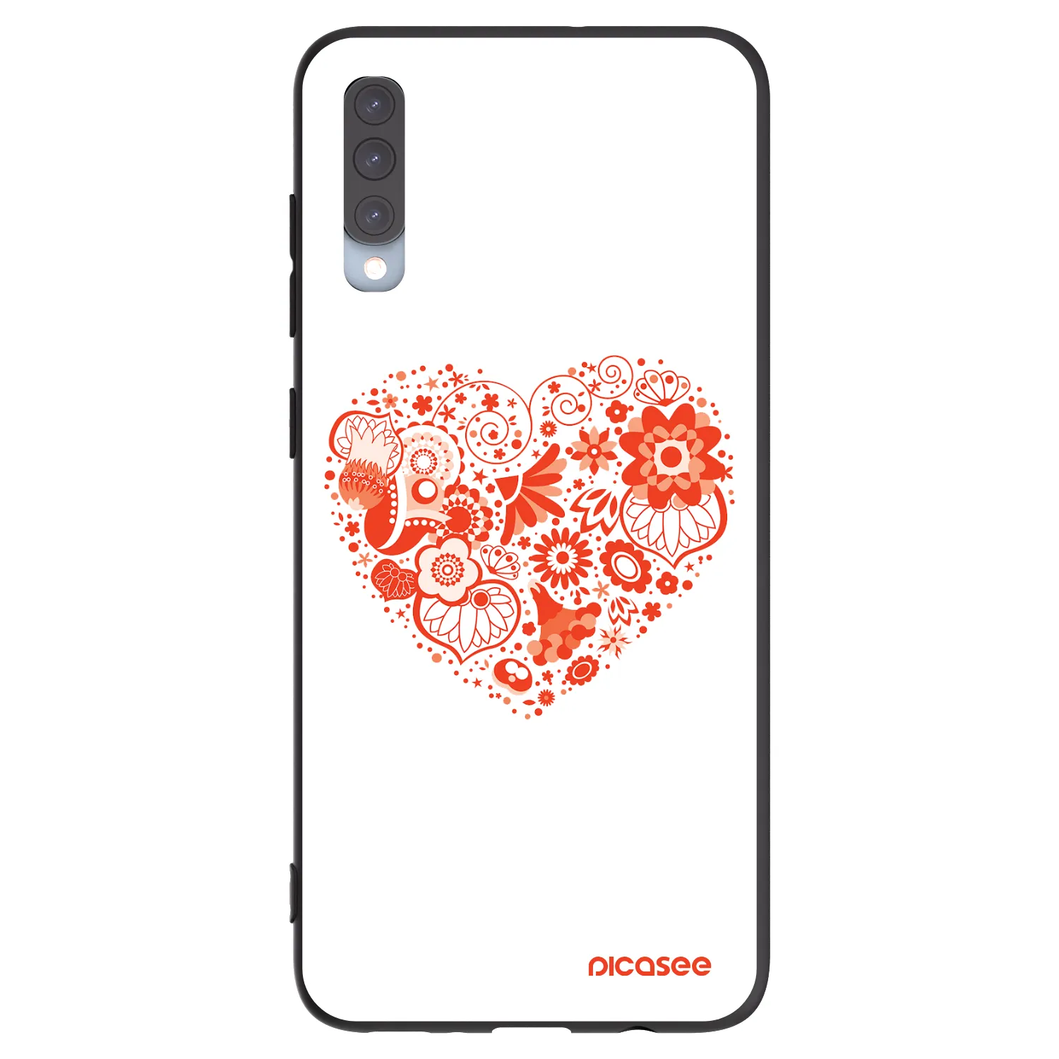 Picasee crna silikonska maskica za Samsung Galaxy A70 A705F - Big heart