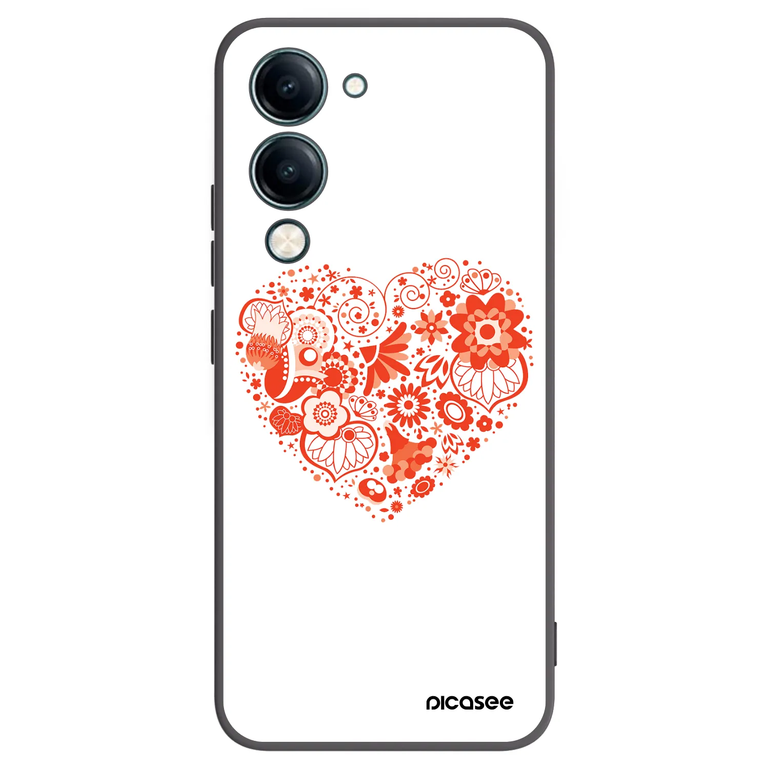 Picasee crna silikonska maskica za Vivo Y29s 5G - Big heart