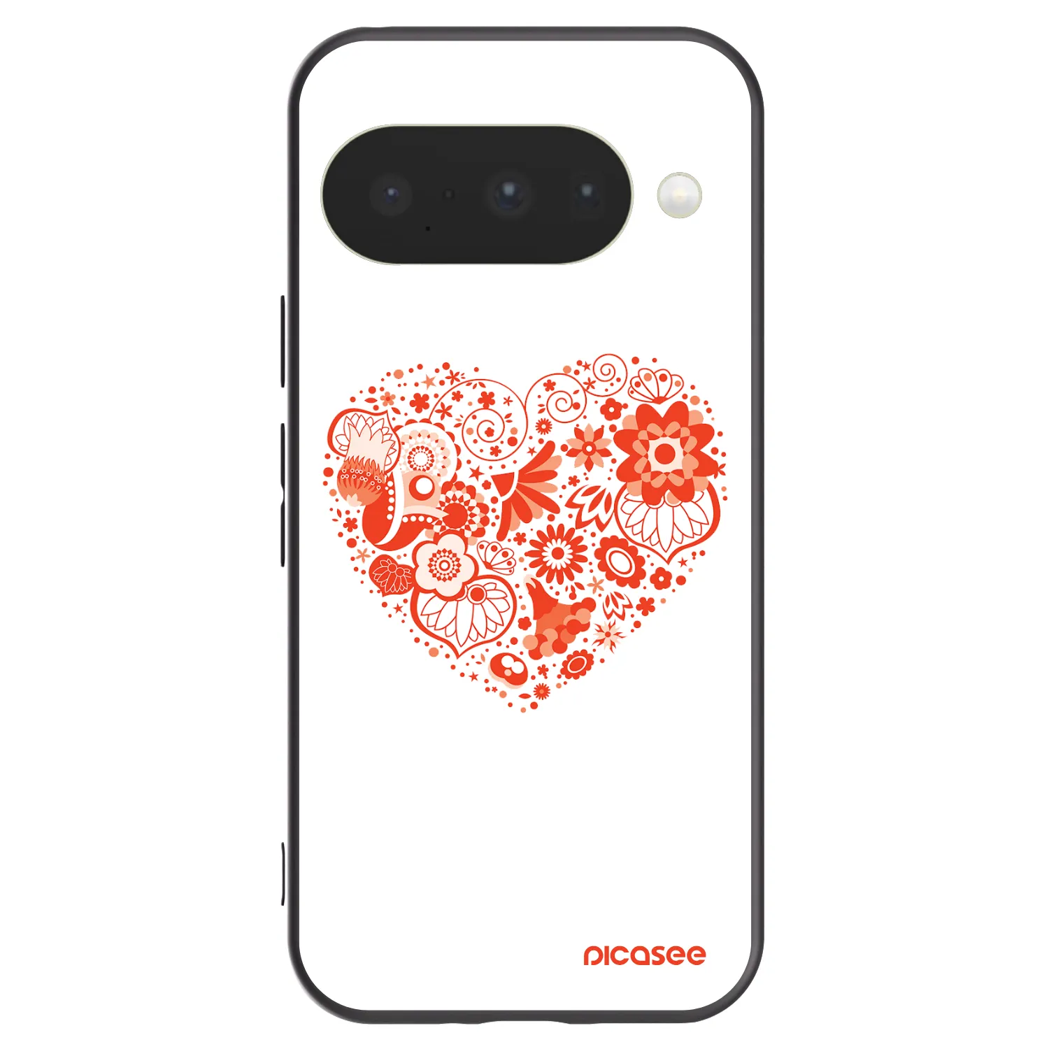 Picasee crna silikonska maskica za Google Pixel 10 - Big heart